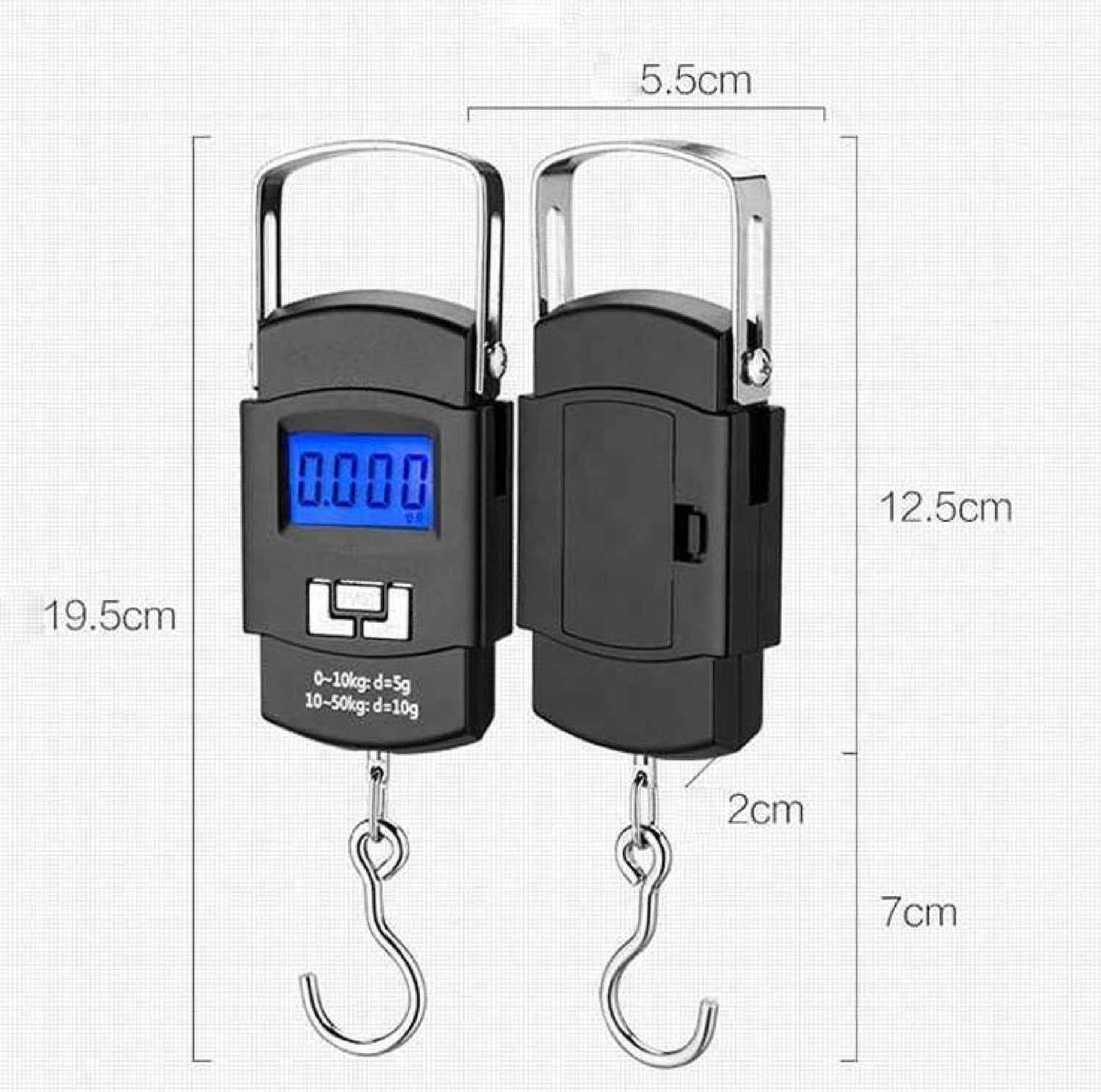 Image of Glancing 50Kg Portable Hanging Luggage Weight Machine Digital for Weighing Household Items i.e. Waste Newspaper, Gas Cylinder, Disposal etc Weighing Scale