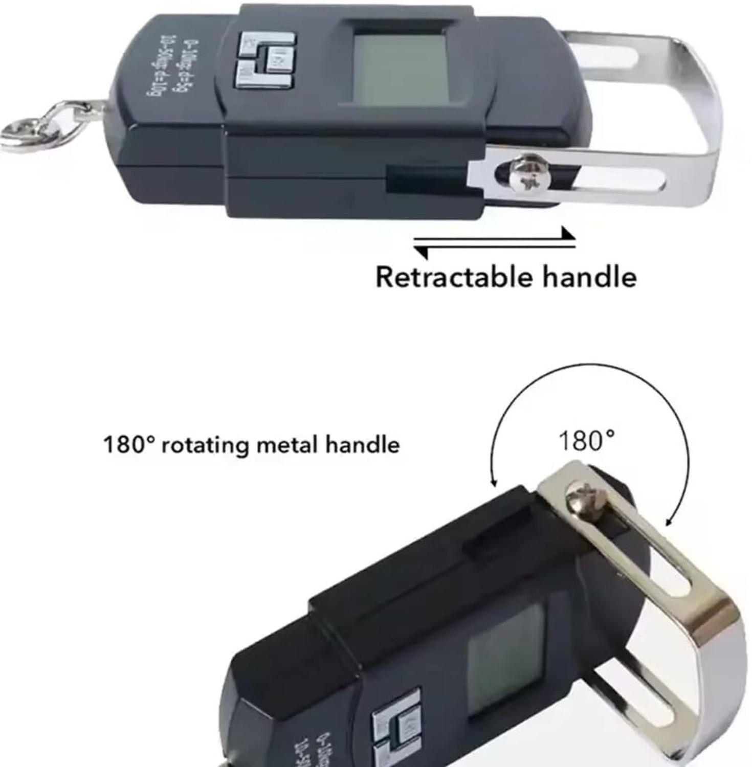 Image of KOTRONICS Digital Hanging Luggage Scale 50kg | LCD & Steel Hook Weighing Scale (Black)