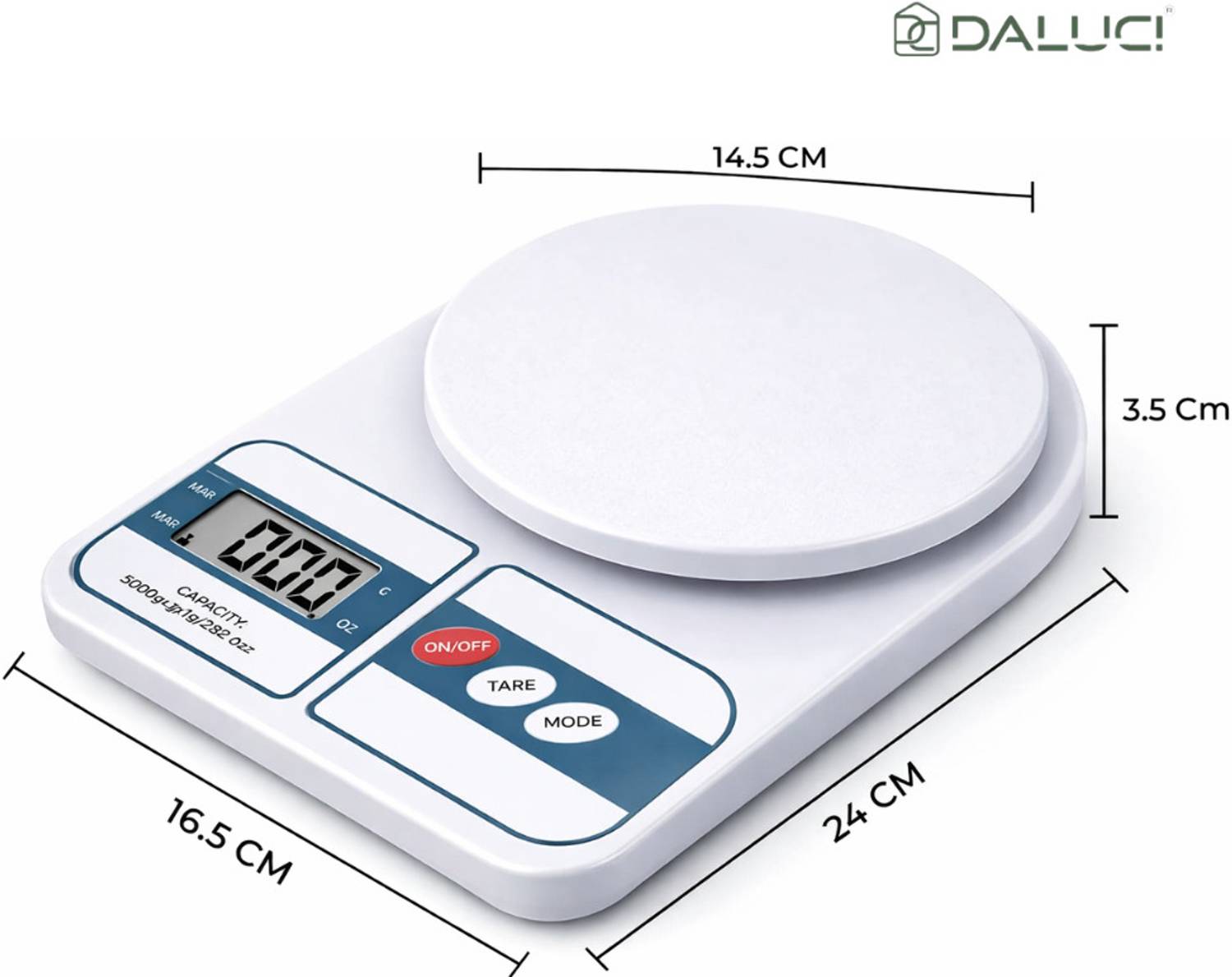 DALUCI Digital Kitchen Weighing Scale 10kg - Image 3