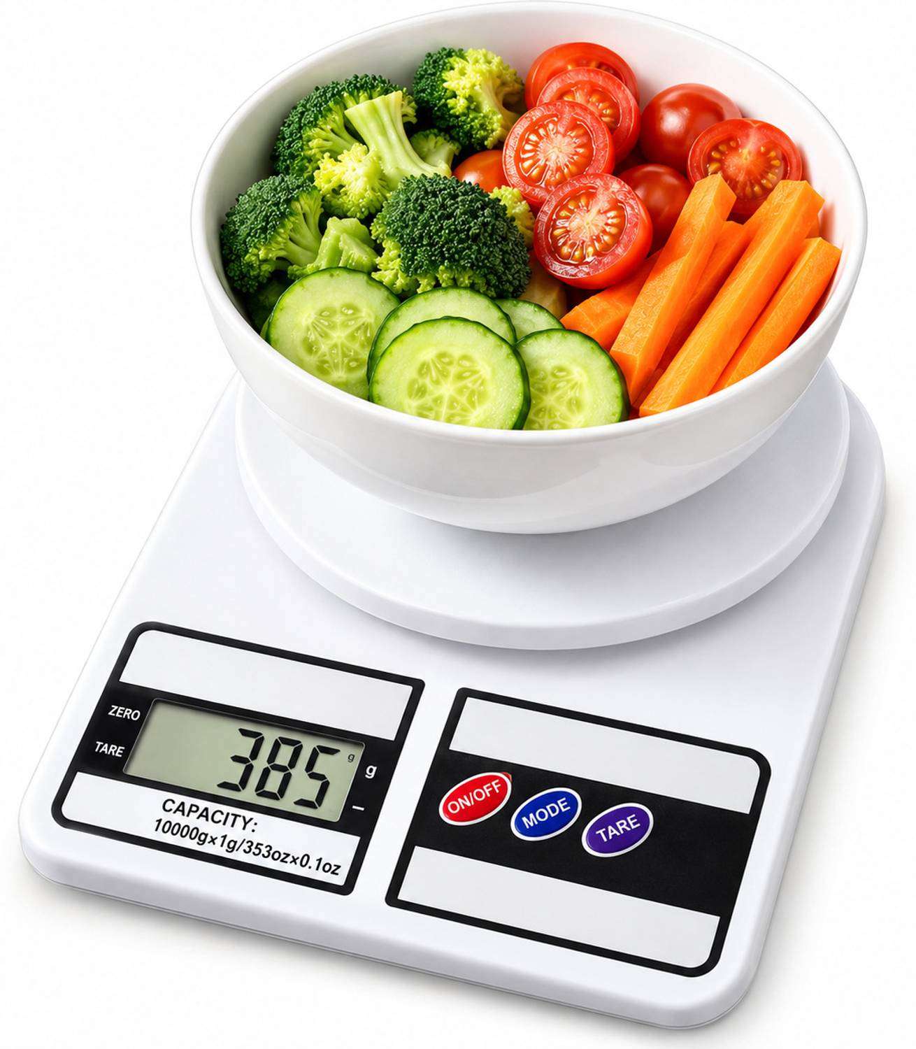 NUCLETRIC 10kg Digital Kitchen Scale White - Image 1