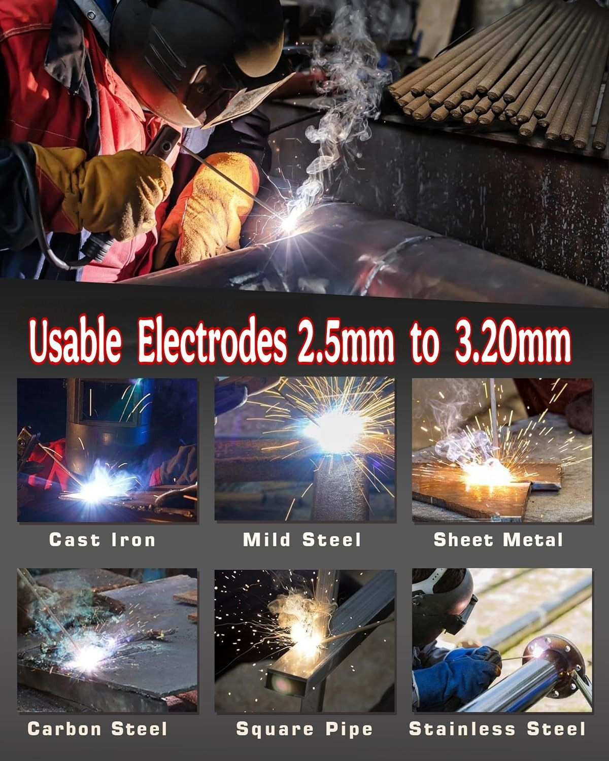Image of Flipkart SmartBuy 300MMA ARC Welding Machine New Technology Small Size IGBT Single Phase Powerful Inverter Welding Machine