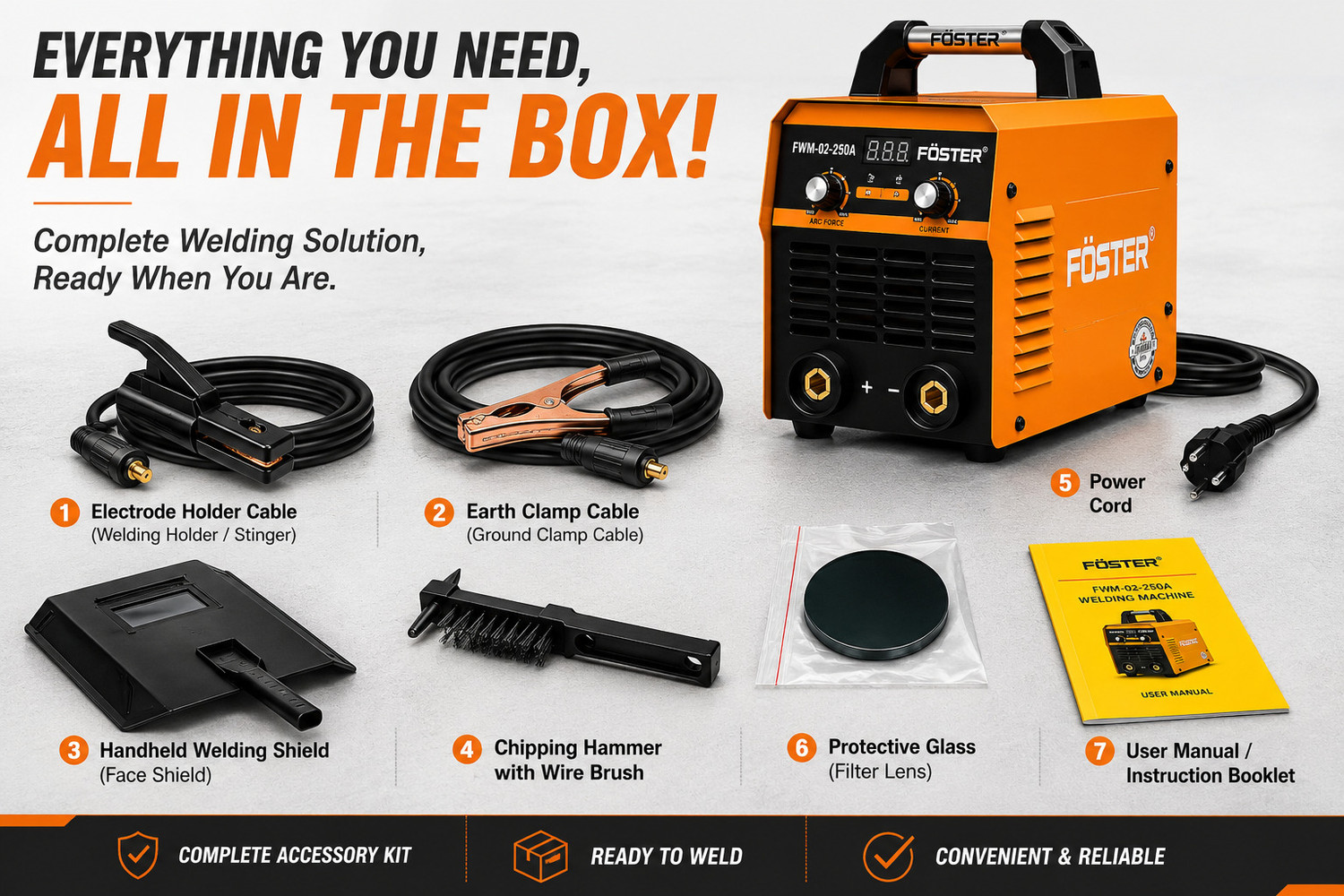 Image of Foster FWM-02-250A Manual Metal Arc Welding (MMA) 250A Inverter Welding Machine
