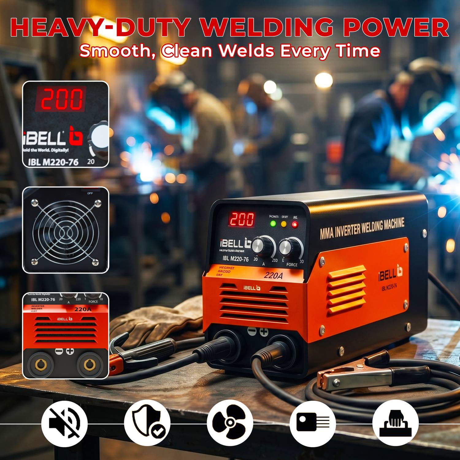 iBELL IBL M220-76 220A ARC Welding Machine - Image 2