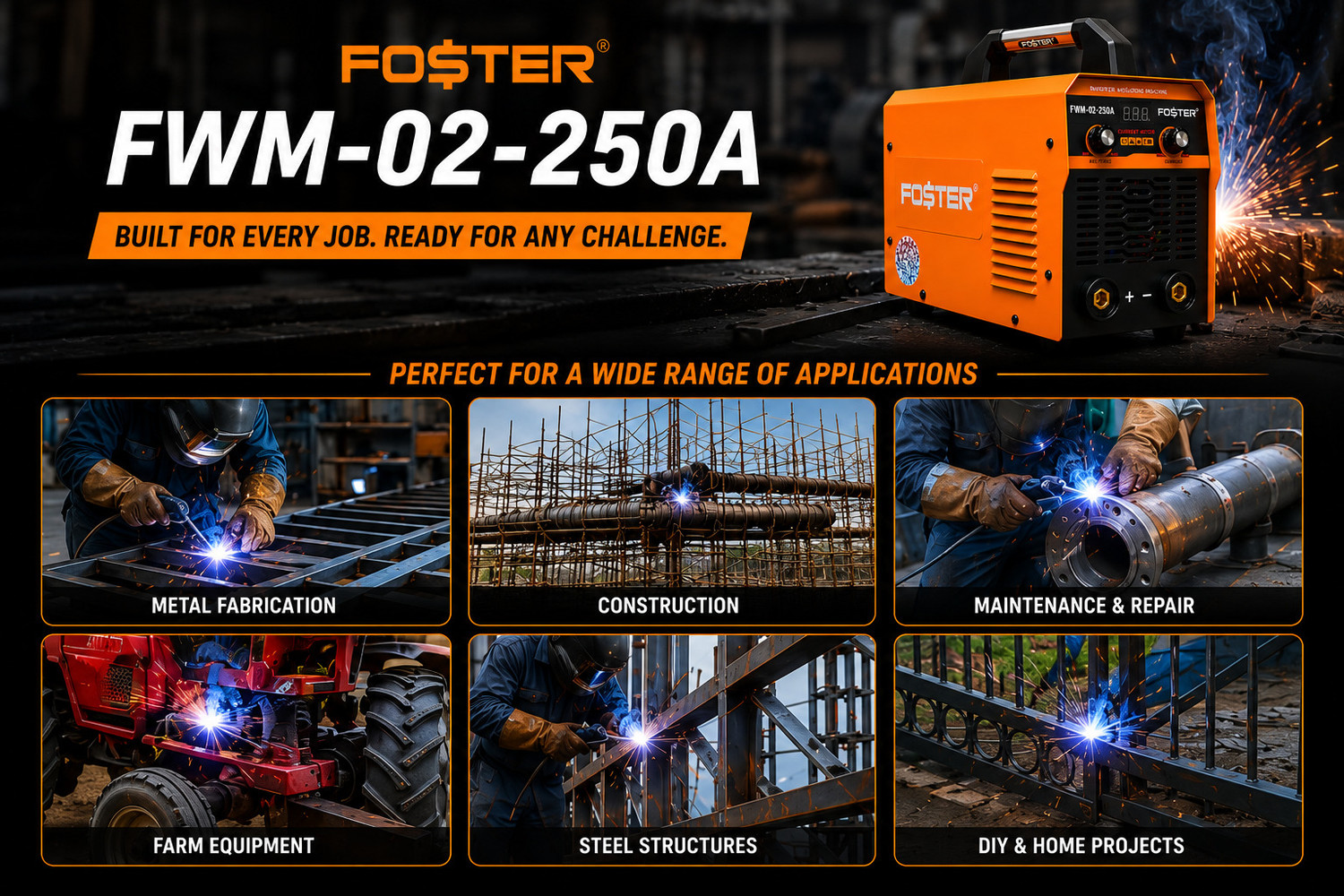 Image of Foster FWM-02-250A Manual Metal Arc Welding (MMA) 250A Inverter Welding Machine