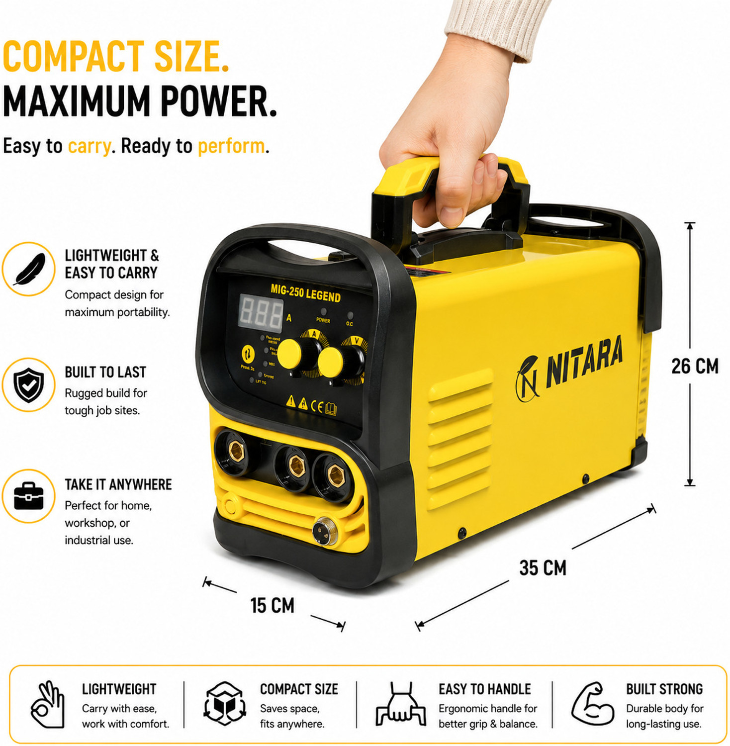 Image of NTR NITARA 4 IN 1 GASLESS fully digital MIG welding machine for thin and thick iron Inverter Welding Machine