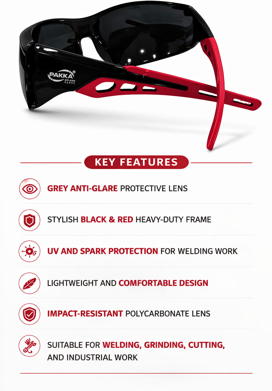 Image of Pakka PAKKA12 PAKKA PRO GREY Welding, Power Tool Safety Goggle