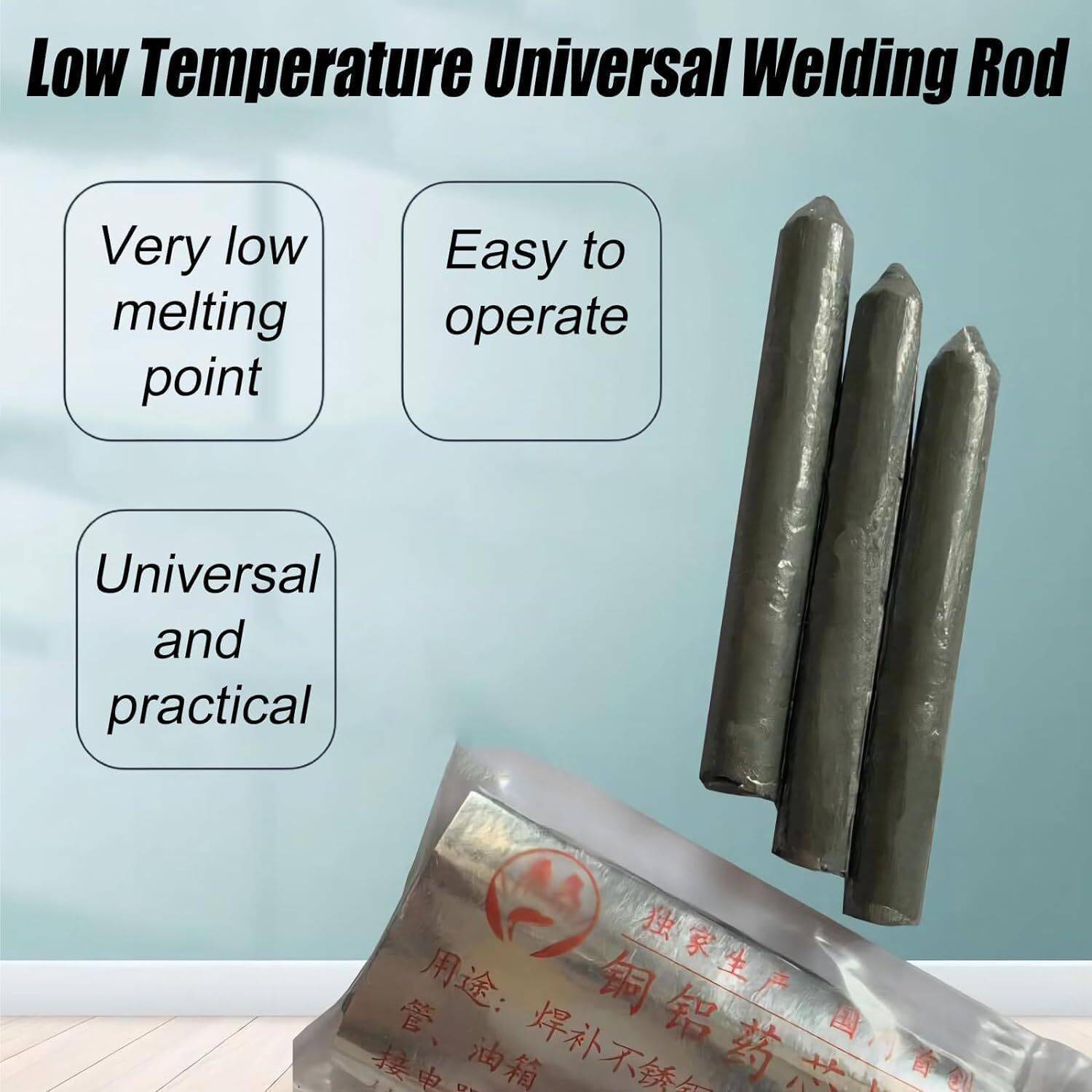 6 Pcs Flux Core Aluminum Rods Low Temperature Easy Melt Welding Sticks Low Temperature Welding Rod Metal Universal Weldable Copper Aluminum Cored Welding Rod for Industrial DIY welding, 3.07, Black