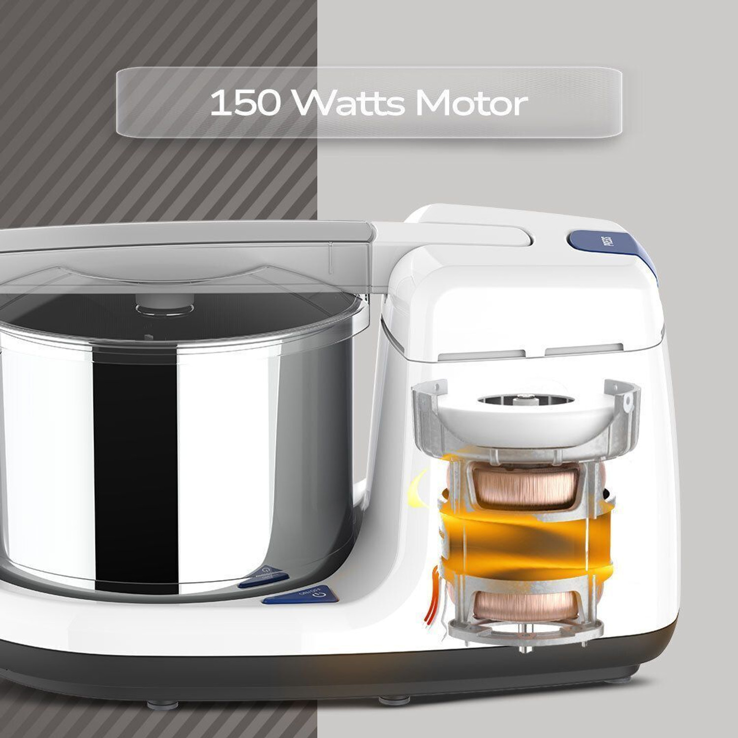 Image of ULTRA FG51000010 Wet Grinder Ultra Grind+ Gold Wet Grinder Celebration Pack | 2L Multiutility Drum with Conical Stones, 1L Spice Mix Drum with Cylindrical Stone, Coconut scraper, Atta kneader & Stainless Steel
