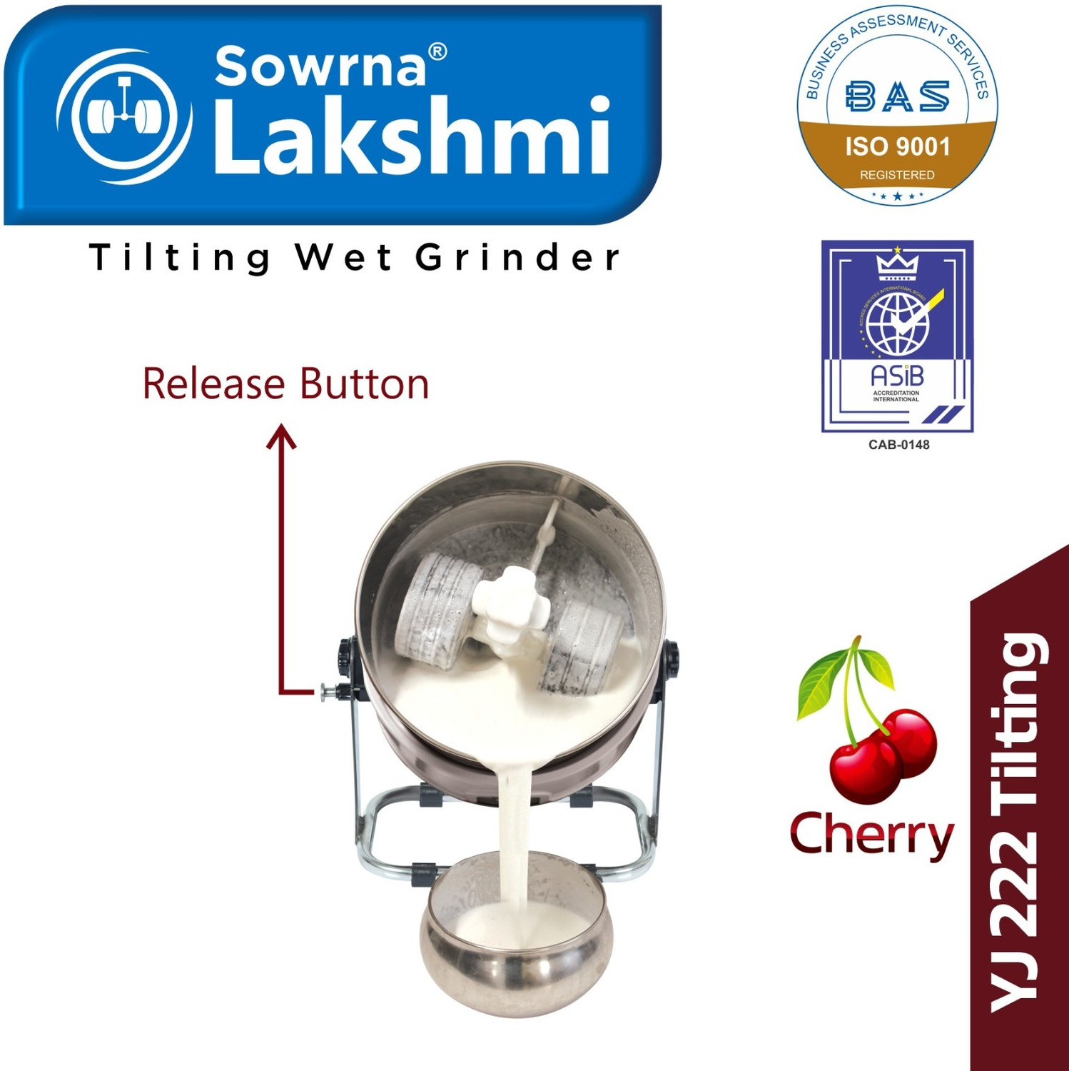 Image of Sowrna Lakshmi YJ 222 TILTING Wet Grinder