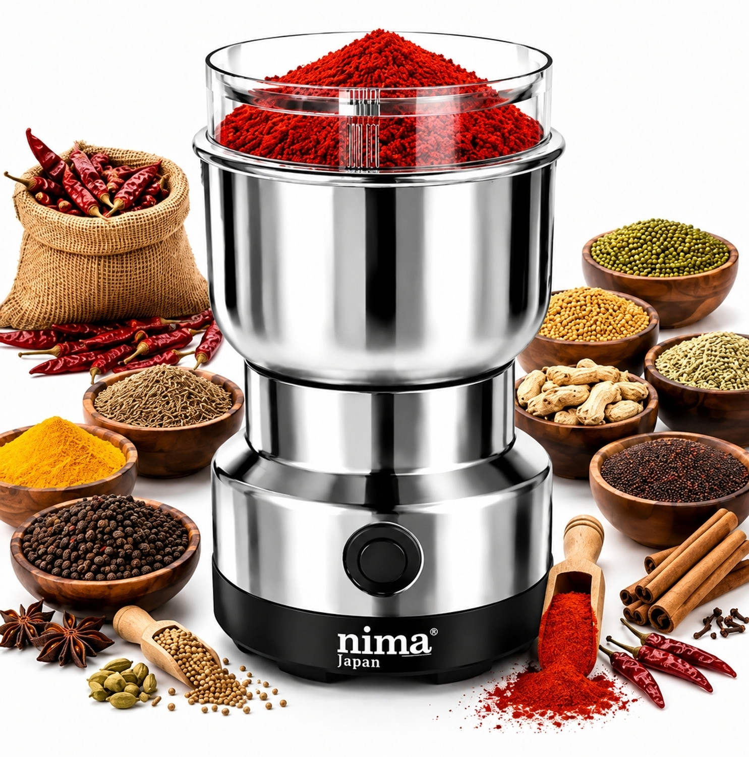 Image of Momu commerce Premium Stainless Steel Mini Mixer Grinder for coffee & spice Wet Grinder