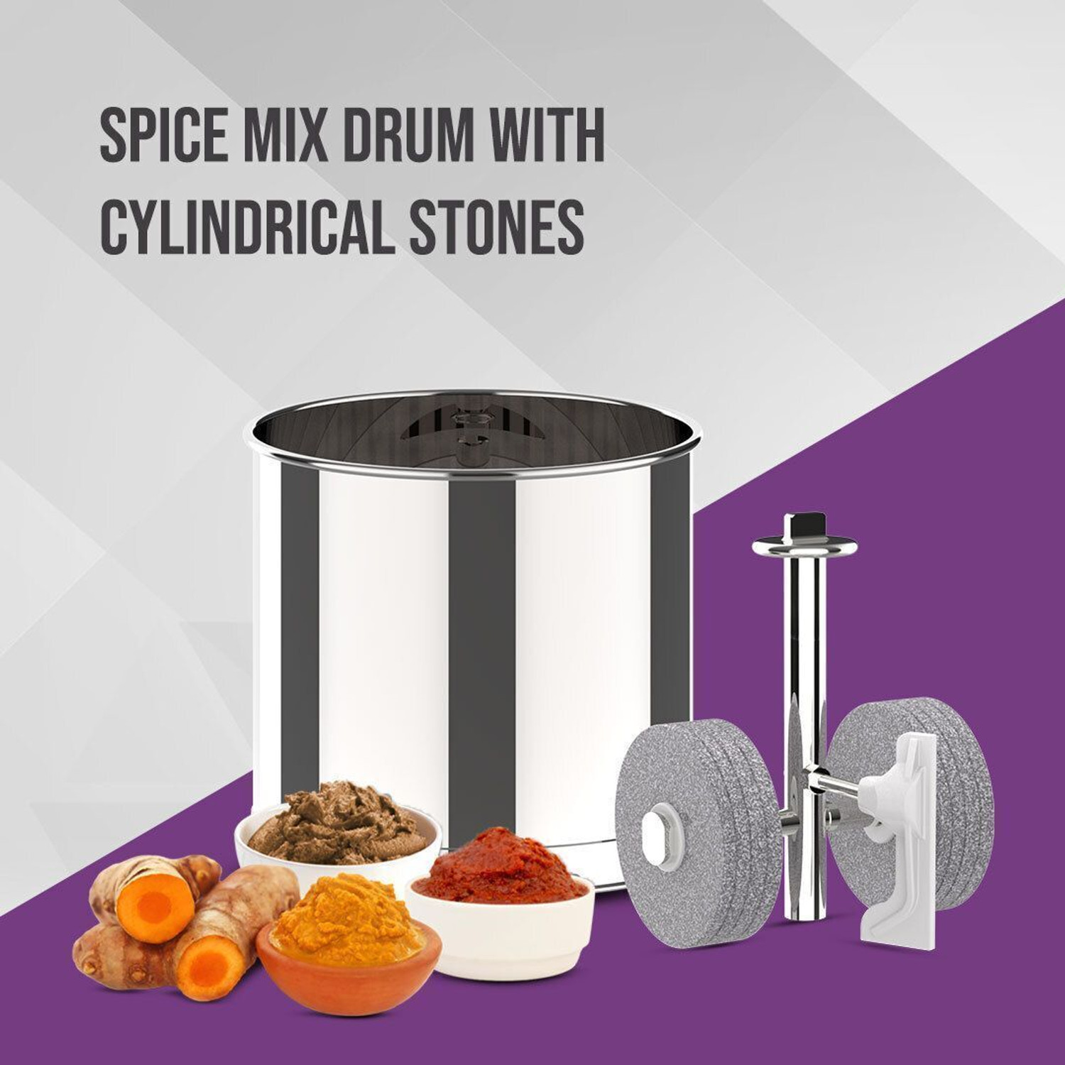 Image of ULTRA Grind+ Gold Celebration Pack - 2 Liters with 1L Spice Drum Table Top Wet Grinder