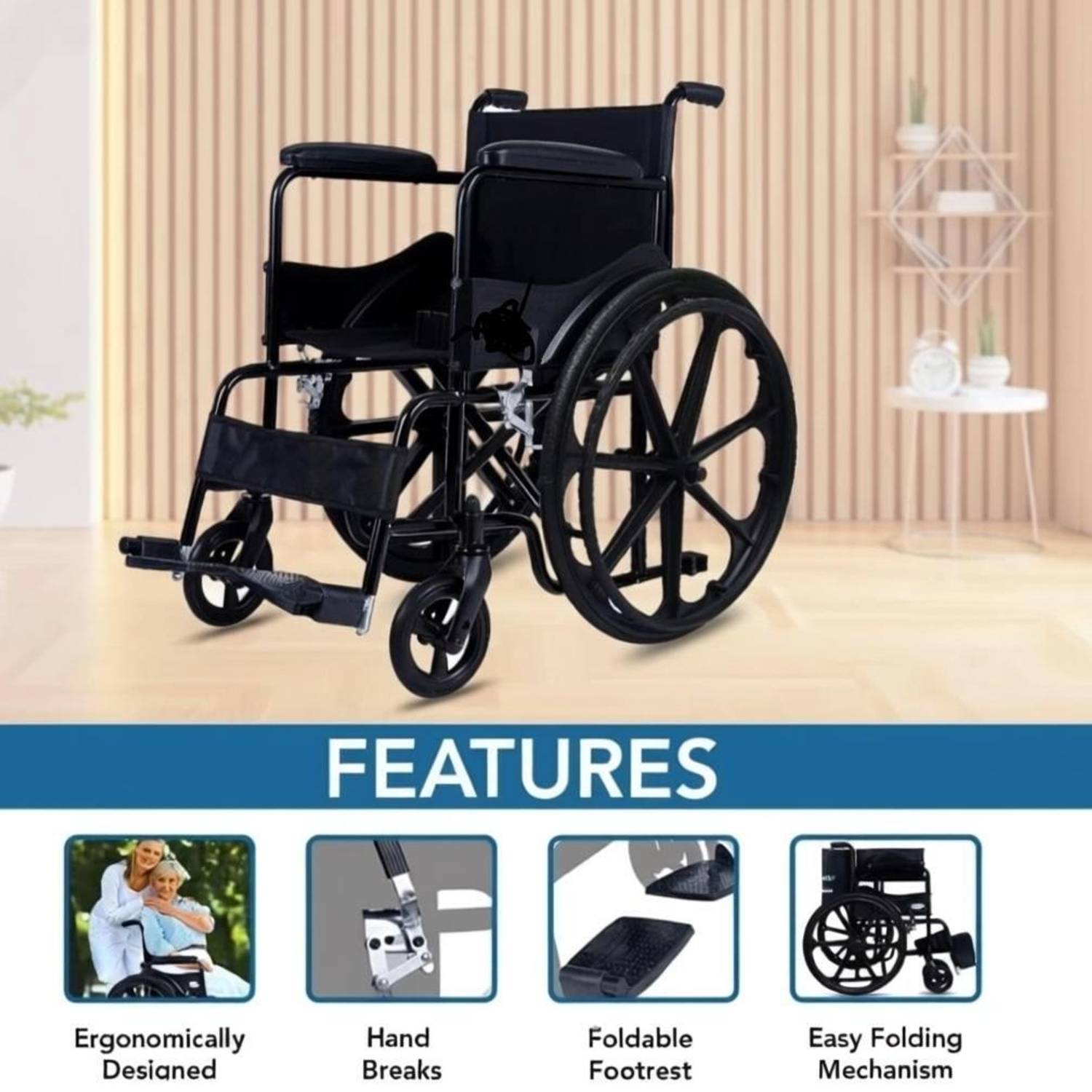 HealthEmate MagDualSupport Manual Wheelchair