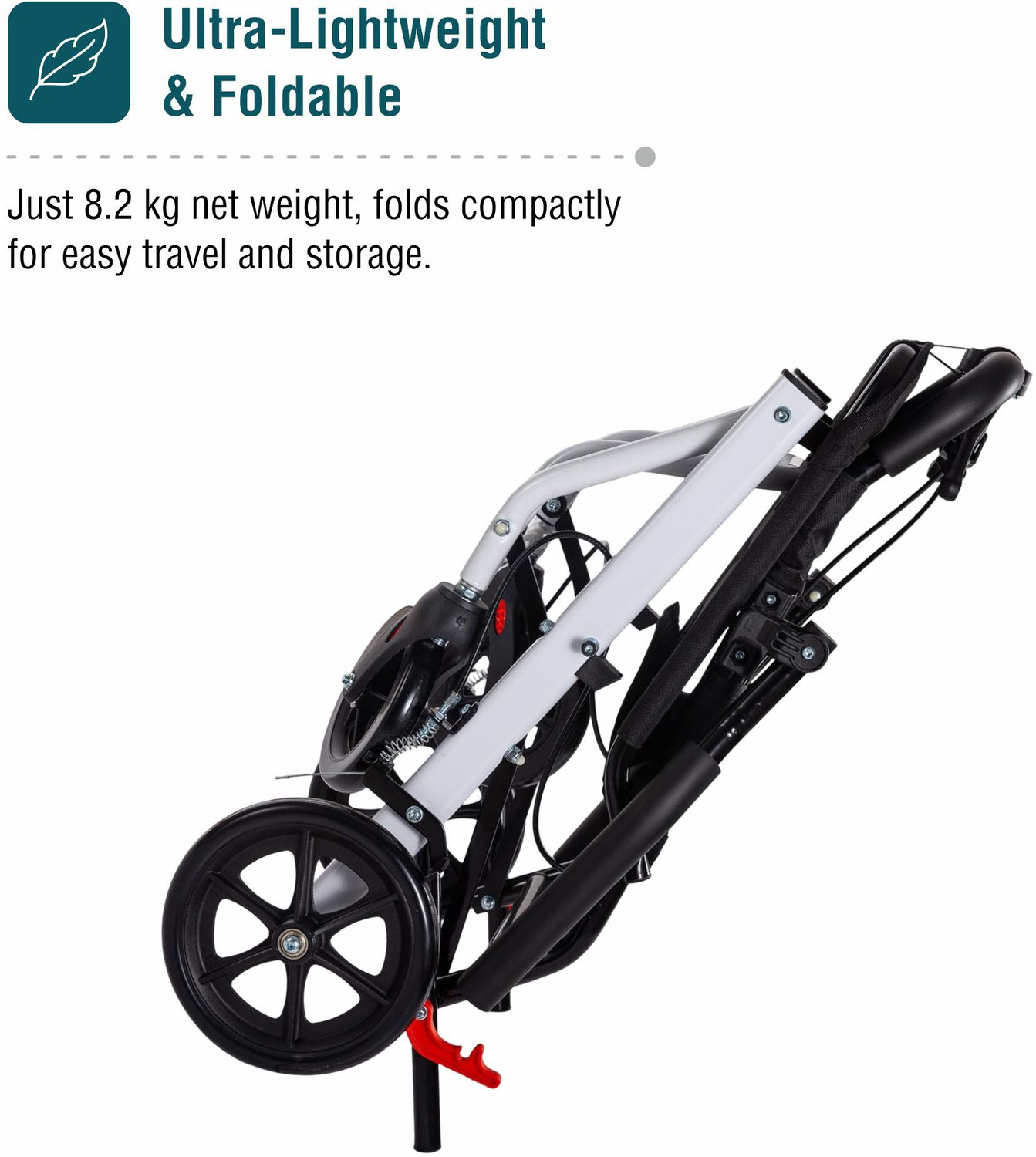 Image of VMS Careline Airlite Lightweight Foldable Travel Manual Wheelchair