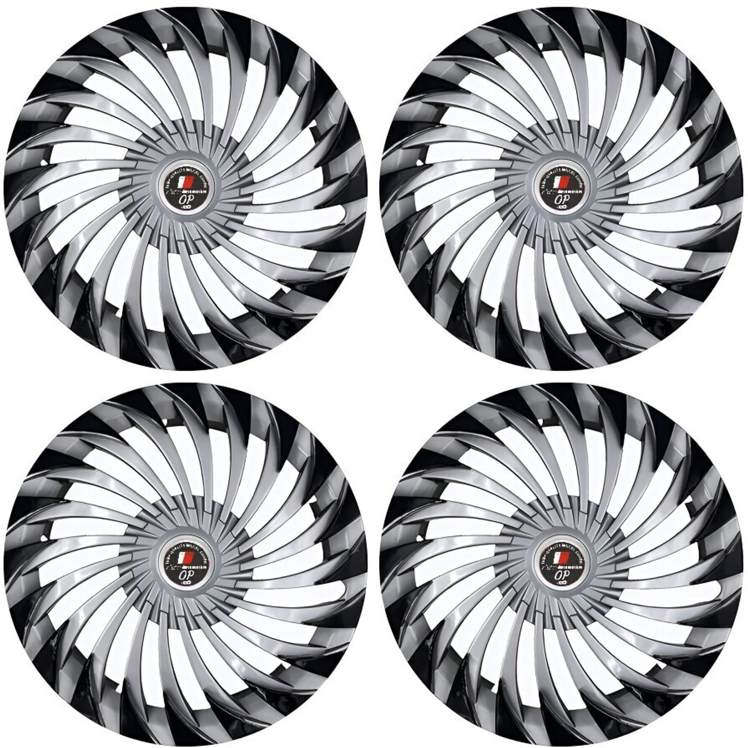 Image of Origin Paradise Silver Black Wheel Cover /Cap for All Cars, Car Wheel Cover (13 Inch) Wheel Cover For Universal For Car Universal For Car