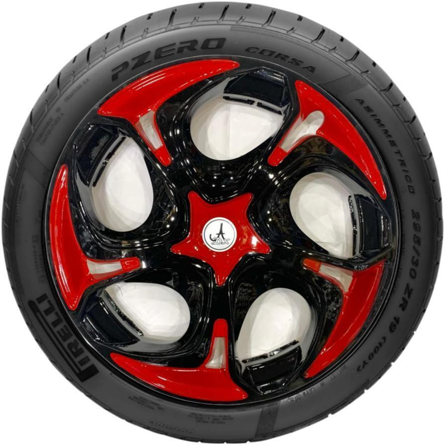 Image of KYZO CAR WHEEL CAP / WHEEL COVER HAWK DESGIN inchRED BLACK inch 12 INCHI Wheel Cover For Maruti Alto, Alto 800, Zen, 800, EON Sportz