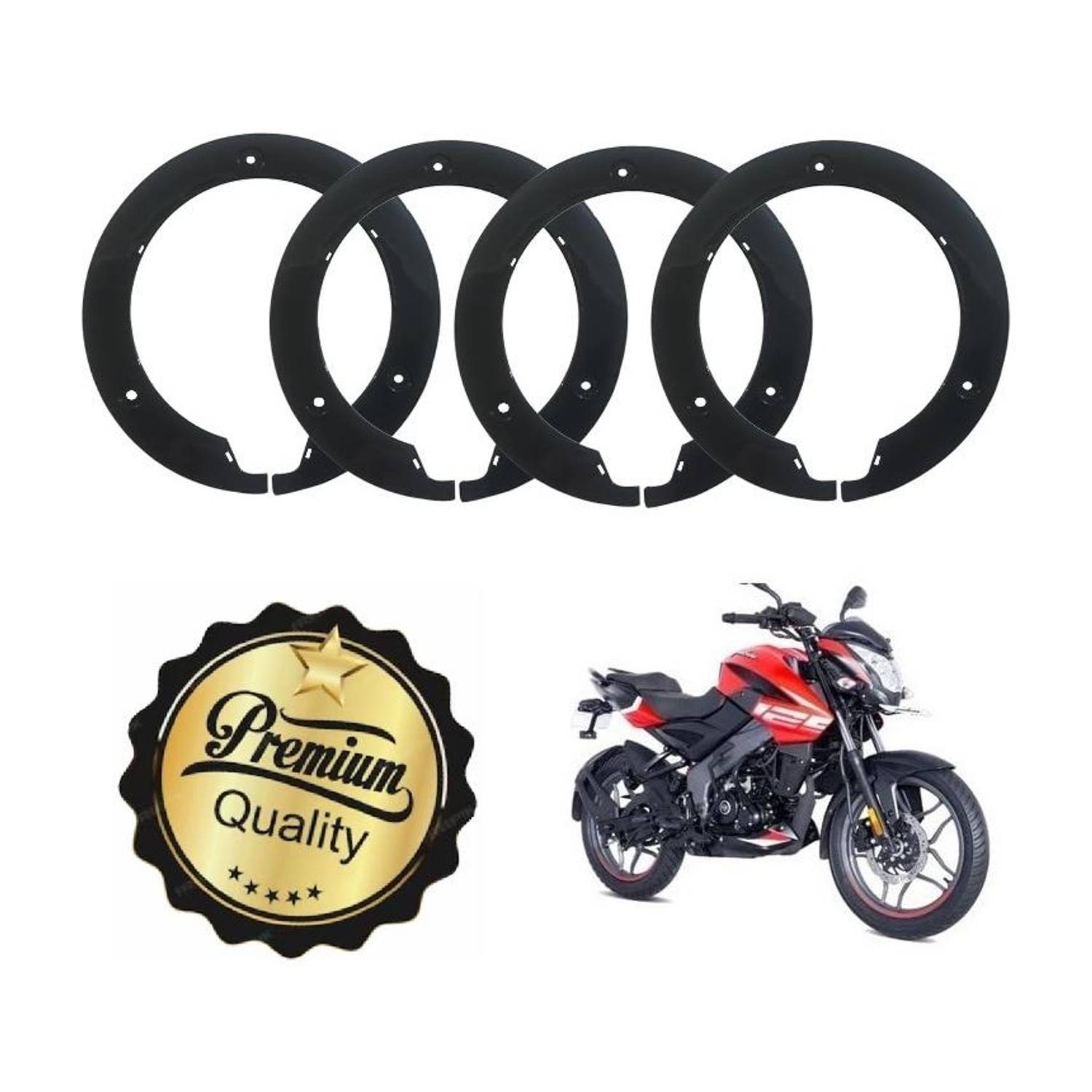 Classy Chic 17 Inch Half Disc Wheel Cover Pack of 4 Black - Image 1