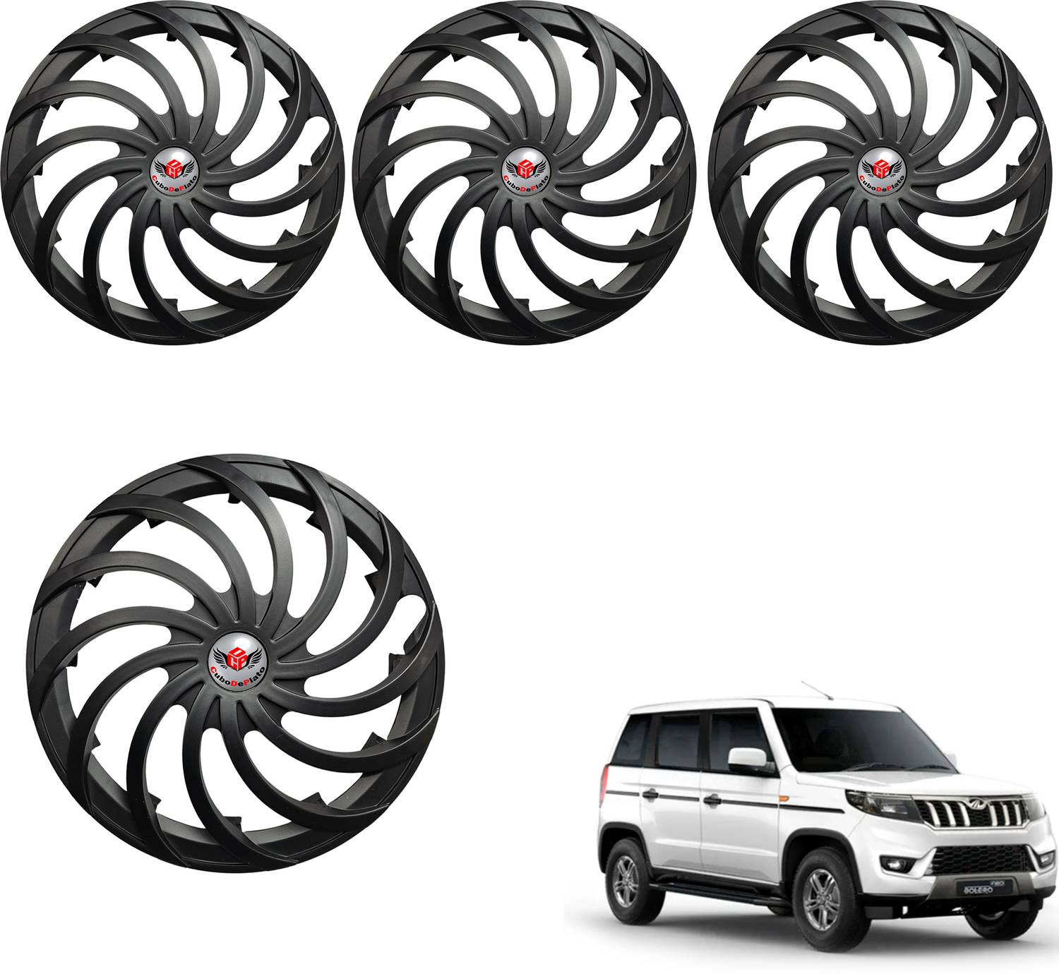 CuboDePlato snac black Wheel Cover For Mahindra Bolero - Image 1