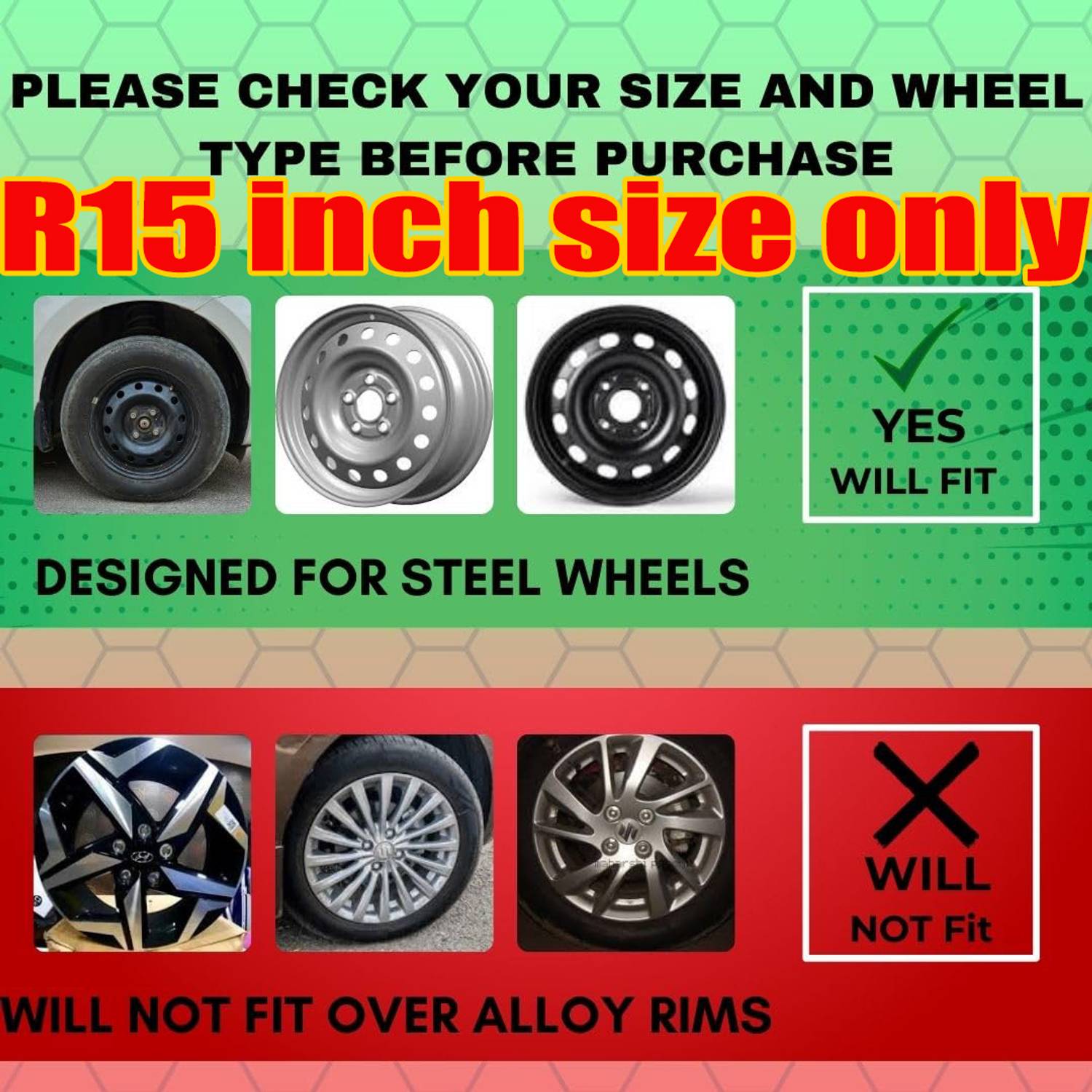 Joyosfy R15 Inch Wheel Cover Hub Cap - Image 2