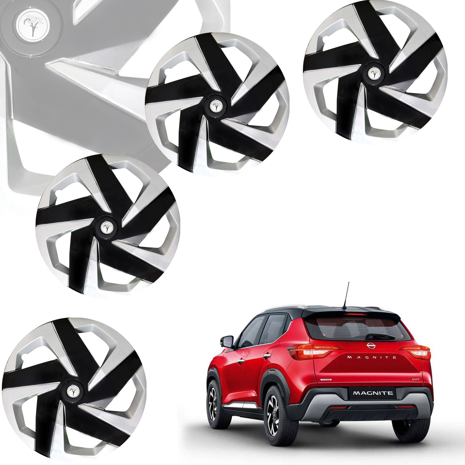 Image of ALPINEZO CAR WHEEL COVER MAGNITE DEGINE inchDOUBLE COLOUR inch 16 INCH FOR NISSAN MAGNITE Wheel Cover For NA NA