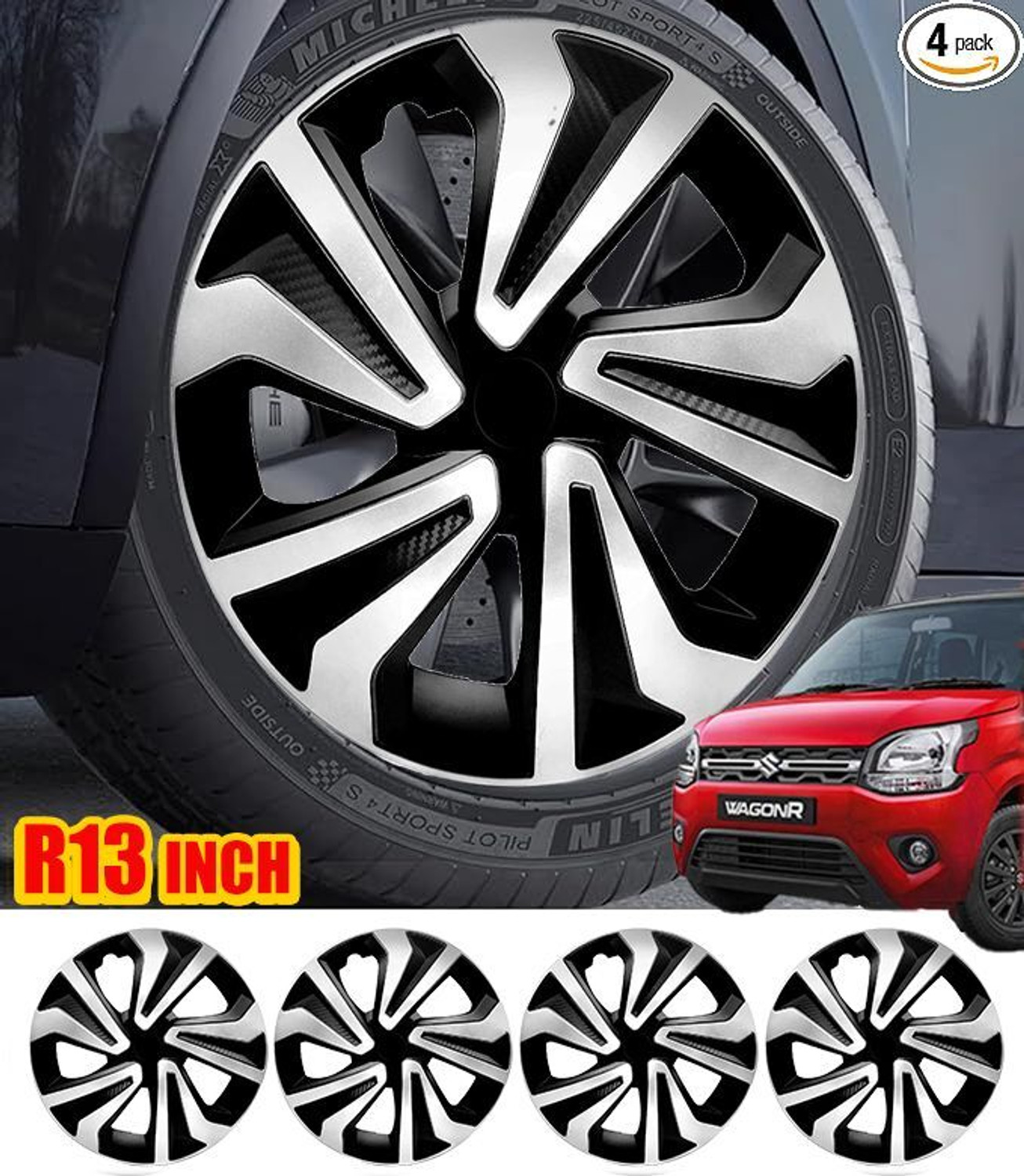 Image of GOLDKARTZ OEM Standerd Wheel Cover Hubcap Universal for Car R13 Inch Wheel Cover For Maruti WagonR