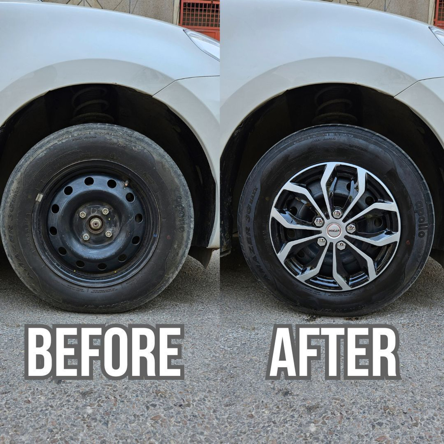 Image of PRIGAN Accent Vision Silver Black 13 INCH Wheel Cover For HYUNDAI Accent