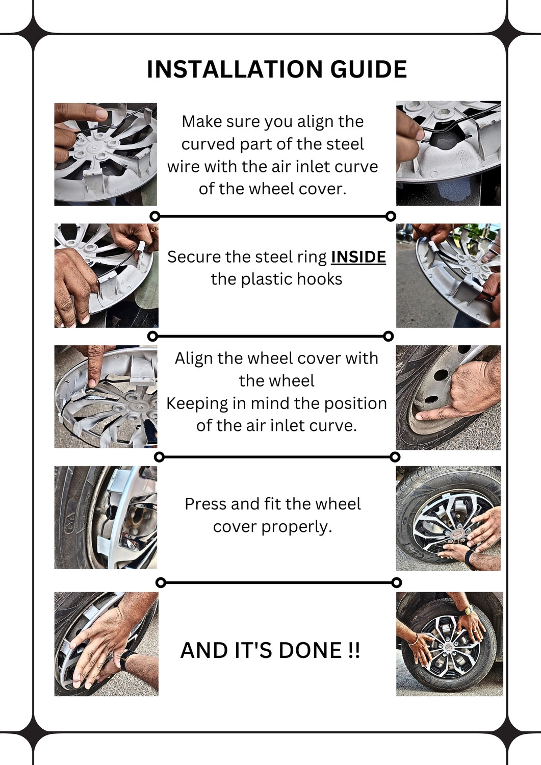 Image of PRIGAN Accent Vision Silver Black 13 INCH Wheel Cover For HYUNDAI Accent
