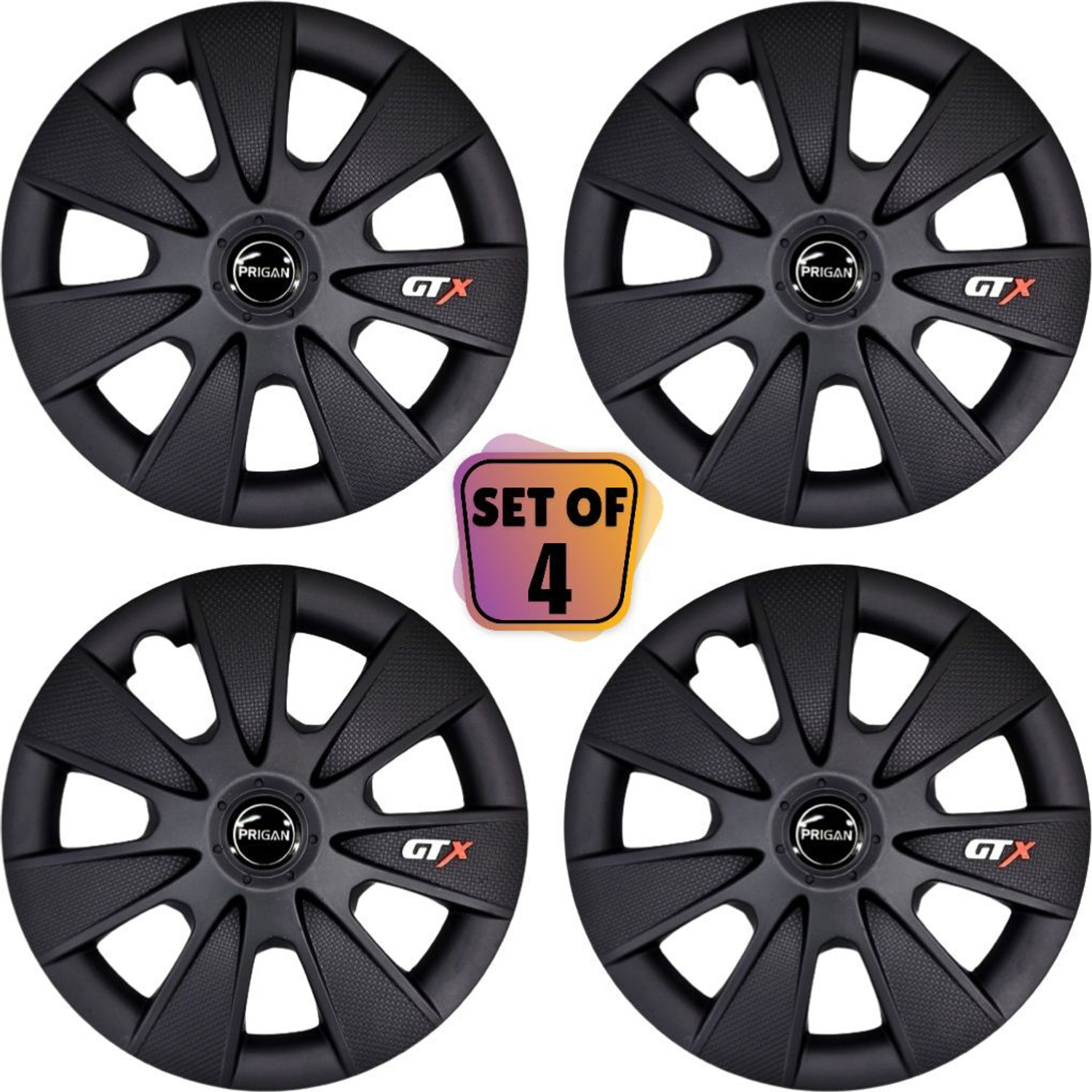 Image of PRIGAN GTX BLACK 13 INCH Wheel Cover For Universal For Car NA