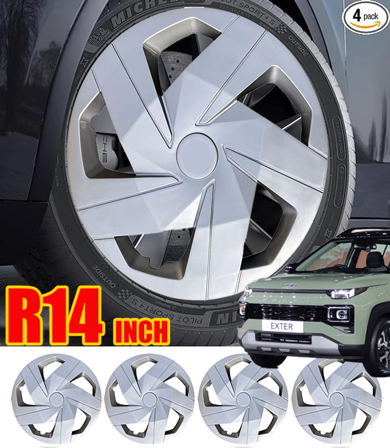 Image of GOLDKARTZ R14 INCH SIZE Wheel Cover Universal for all Cars Hyundai Exter Wheel Cover For Universal For Car Universal For Car (14.0 inch)