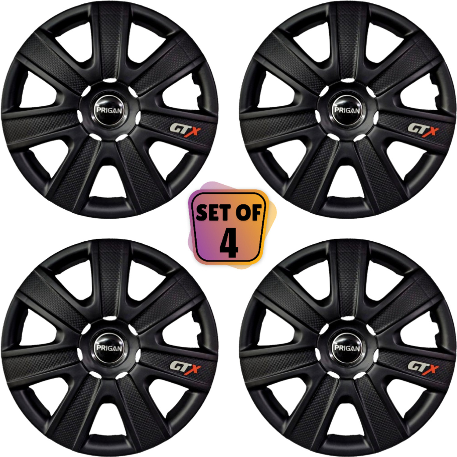Image of PRIGAN GTX BLACK 14 INCH Wheel Cover For Universal For Car NA