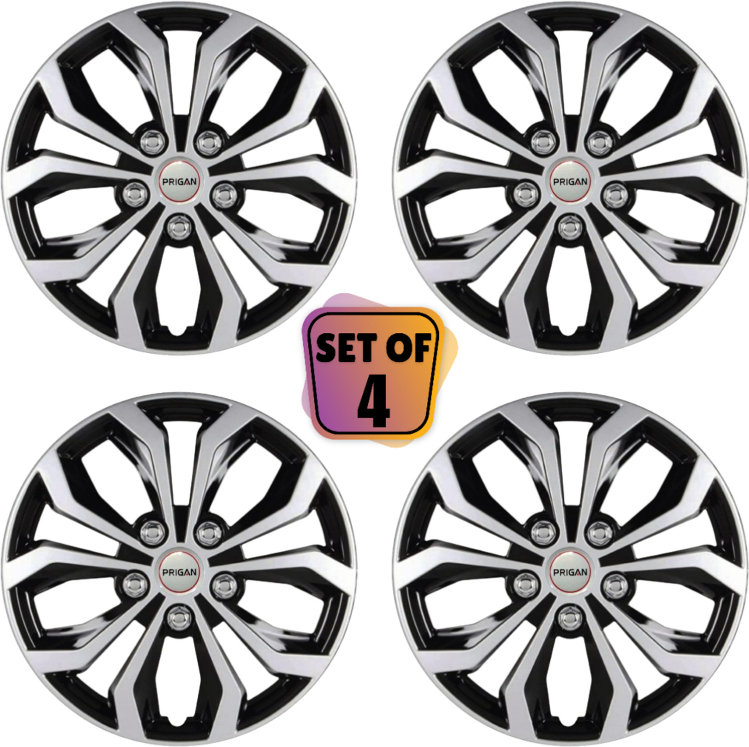 Image of PRIGAN WagonR Vision Silver Black 13 INCH Wheel Cover For Maruti WagonR