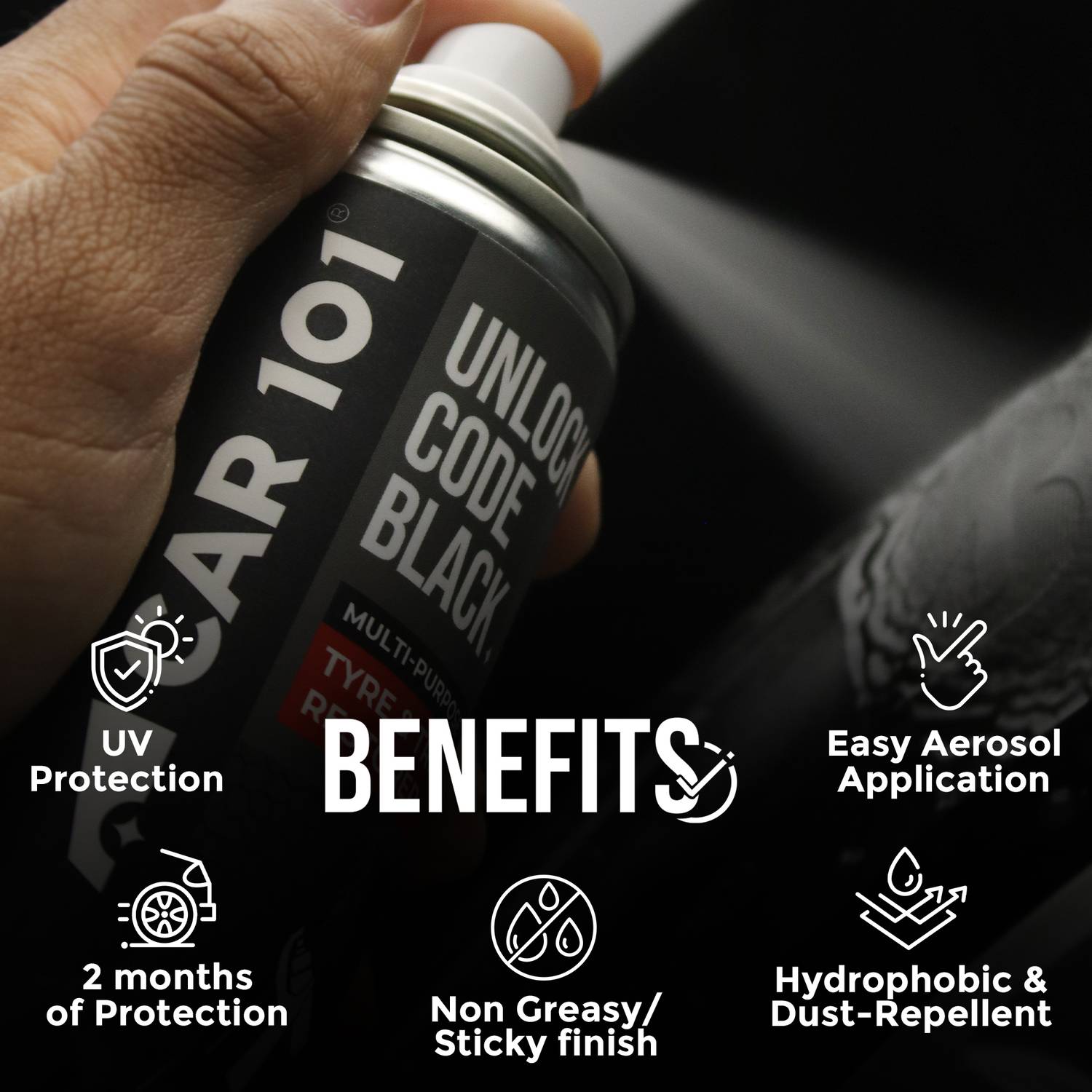 Car 101 Microfiber Cloth 400 GSM (Pack of 2) + Tyre Restorer 250 ml - Image 4