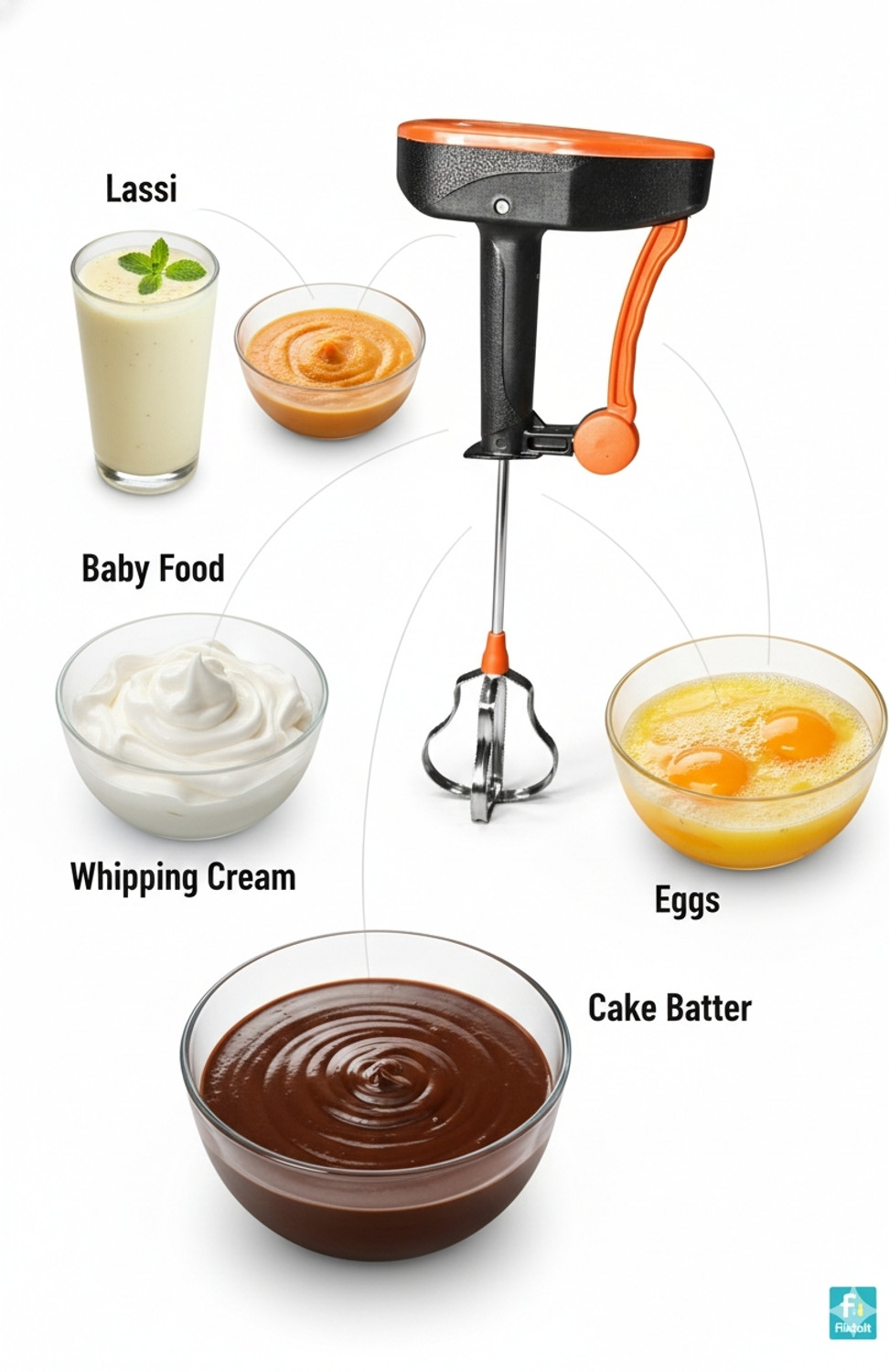 Image of Handwhisker Hand whisker Plastic, Stainless Steel Spiral Whisk