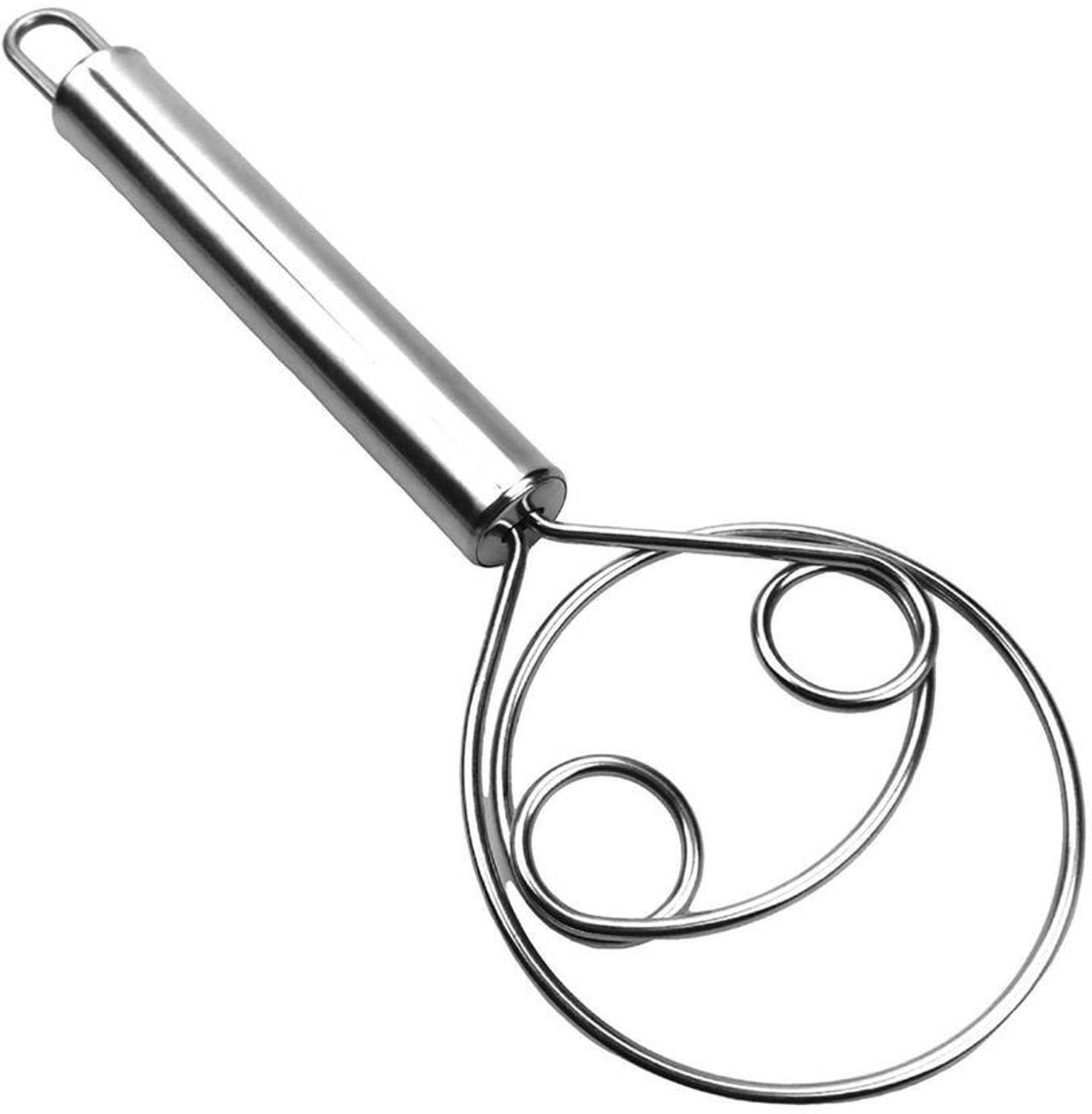 Bekner Flour Blender, Dough Whisk, Egg Beater, Cake Cream Mixer Stainless Steel Flat Whisk