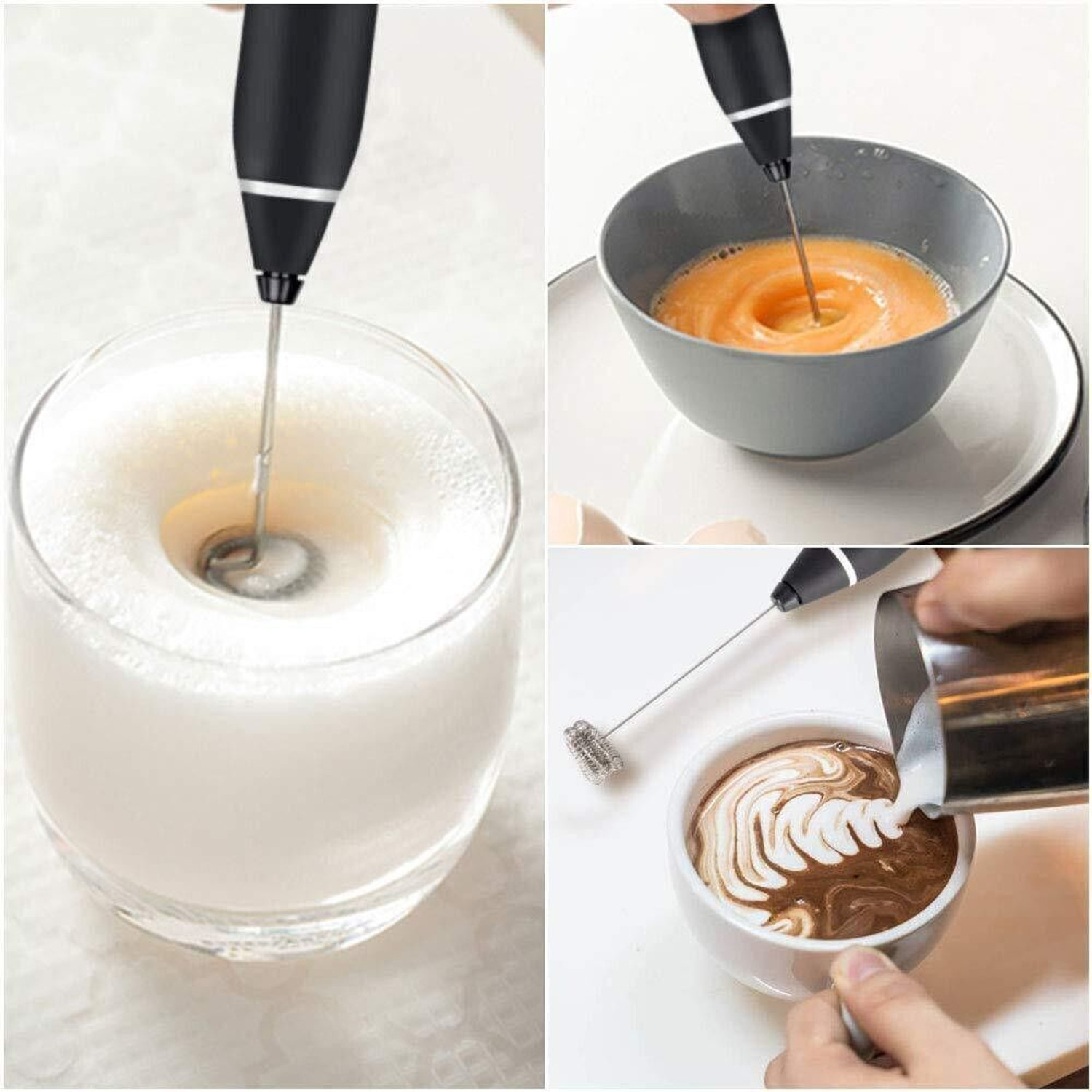Image of FLIPXEN Nova Coffee Frother with Double Whisk | C Type Rechargeable Coffee Maker Plastic Balloon Whisk