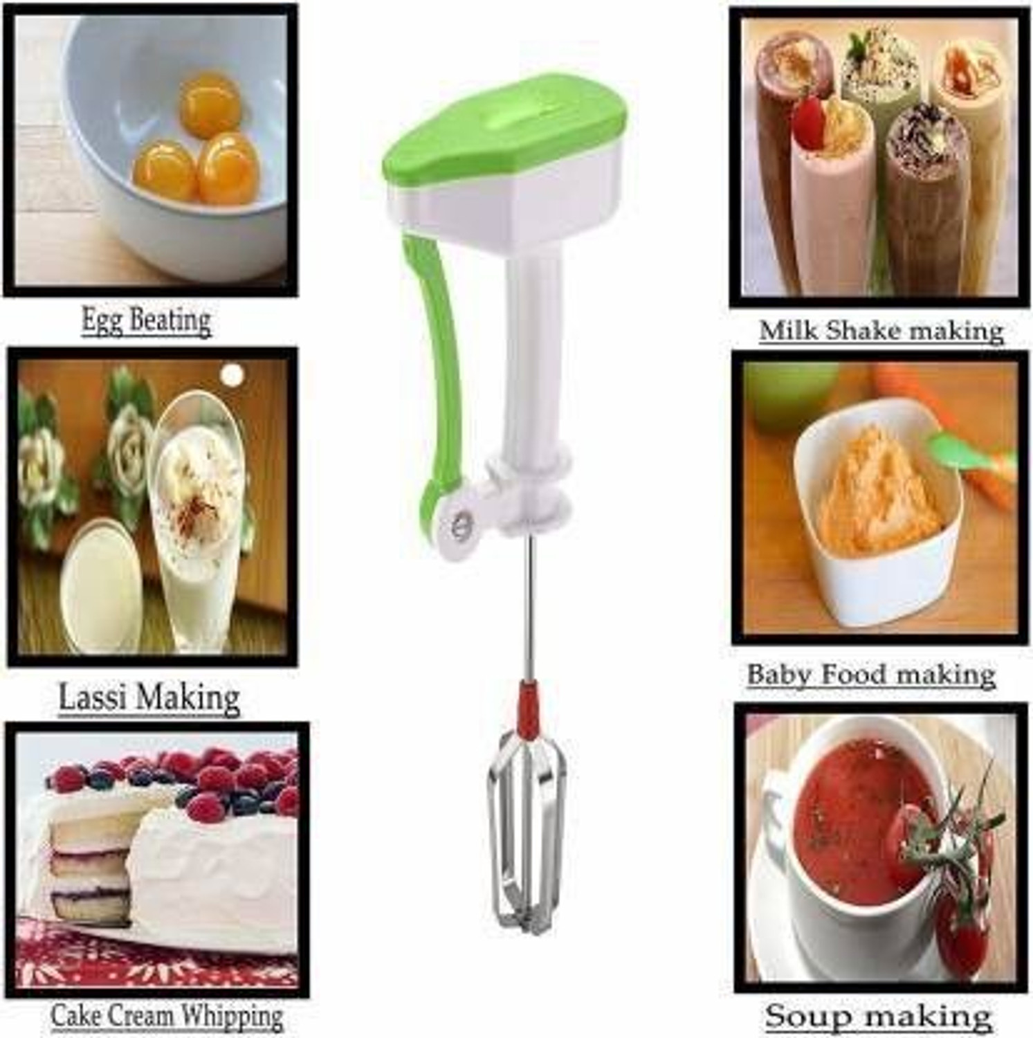 Image of mitsu Power Free Hand Blender for Egg & Cream Beater, Milkshake, Lassi, Butter Milk Mixer Maker 0 Hand Blender (Multicolor) Plastic Cage Whisk