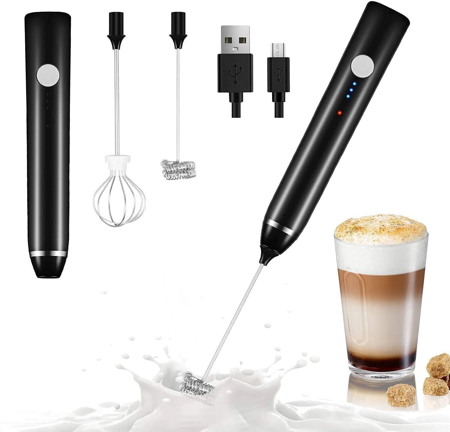 Image of FLIPXEN Nova Coffee Frother with Double Whisk | C Type Rechargeable Coffee Maker Plastic Balloon Whisk