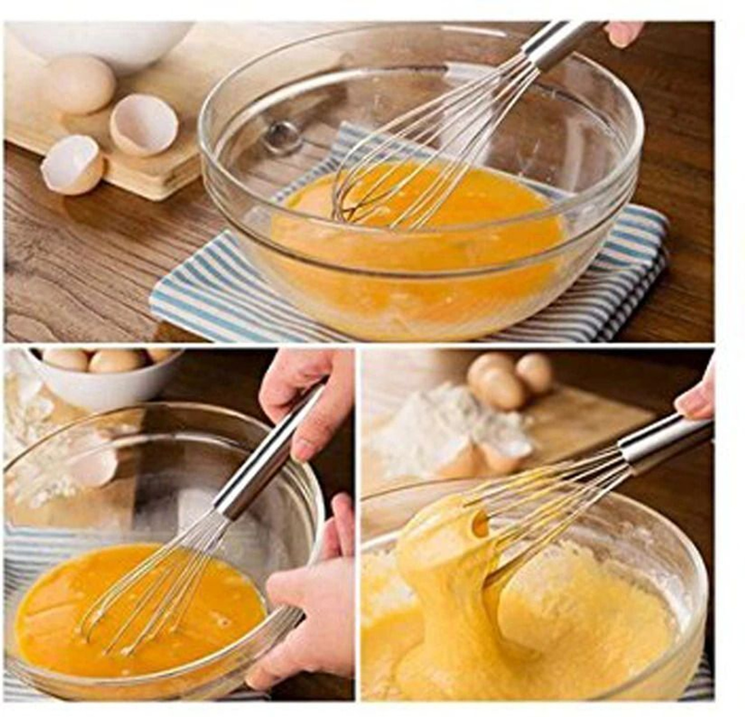 Image of ABbuy Steel whisk । Egg Mixer। hand egg beater। Whisk। steel balloon Stainless Steel Balloon Whisk