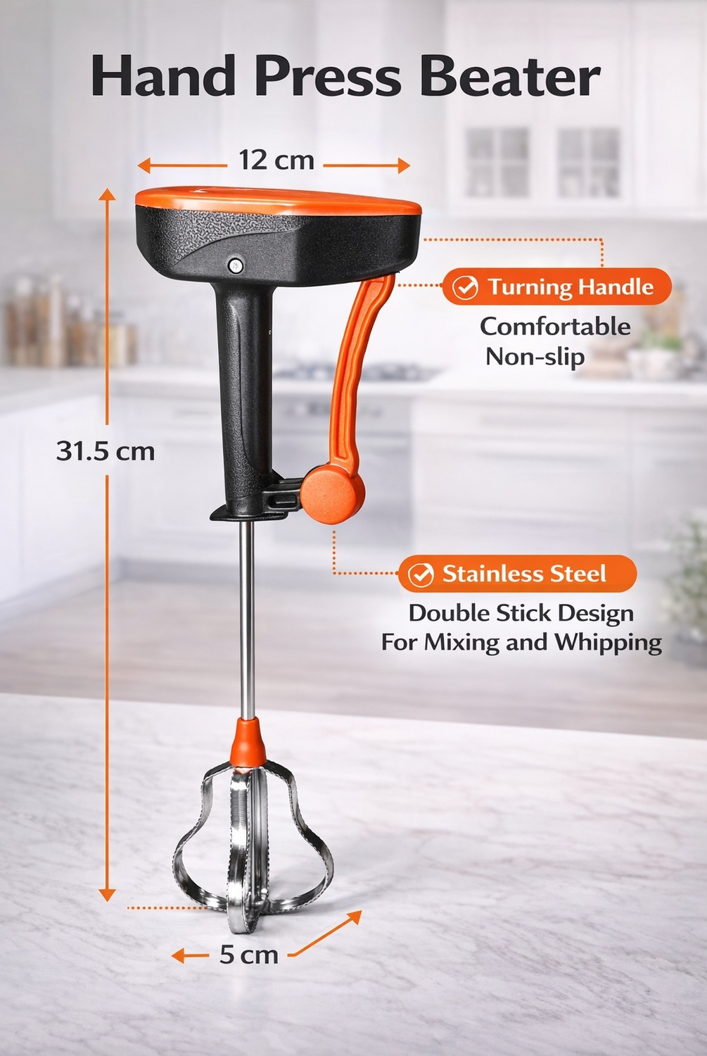 Image of Handwhisker Hand whisker Plastic, Stainless Steel Spiral Whisk