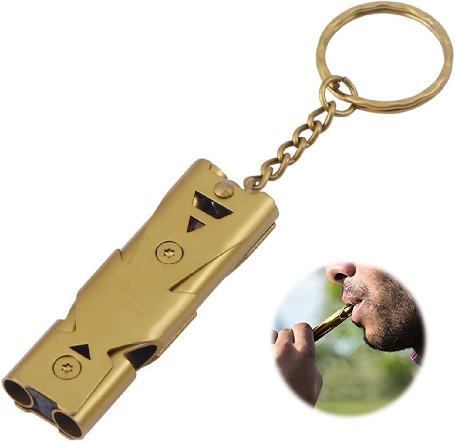 Image of PLAY HARD Emergency Whistles Lifeguard Safety Whistle with Keychain for Kids Outdoor Pealess Whistle