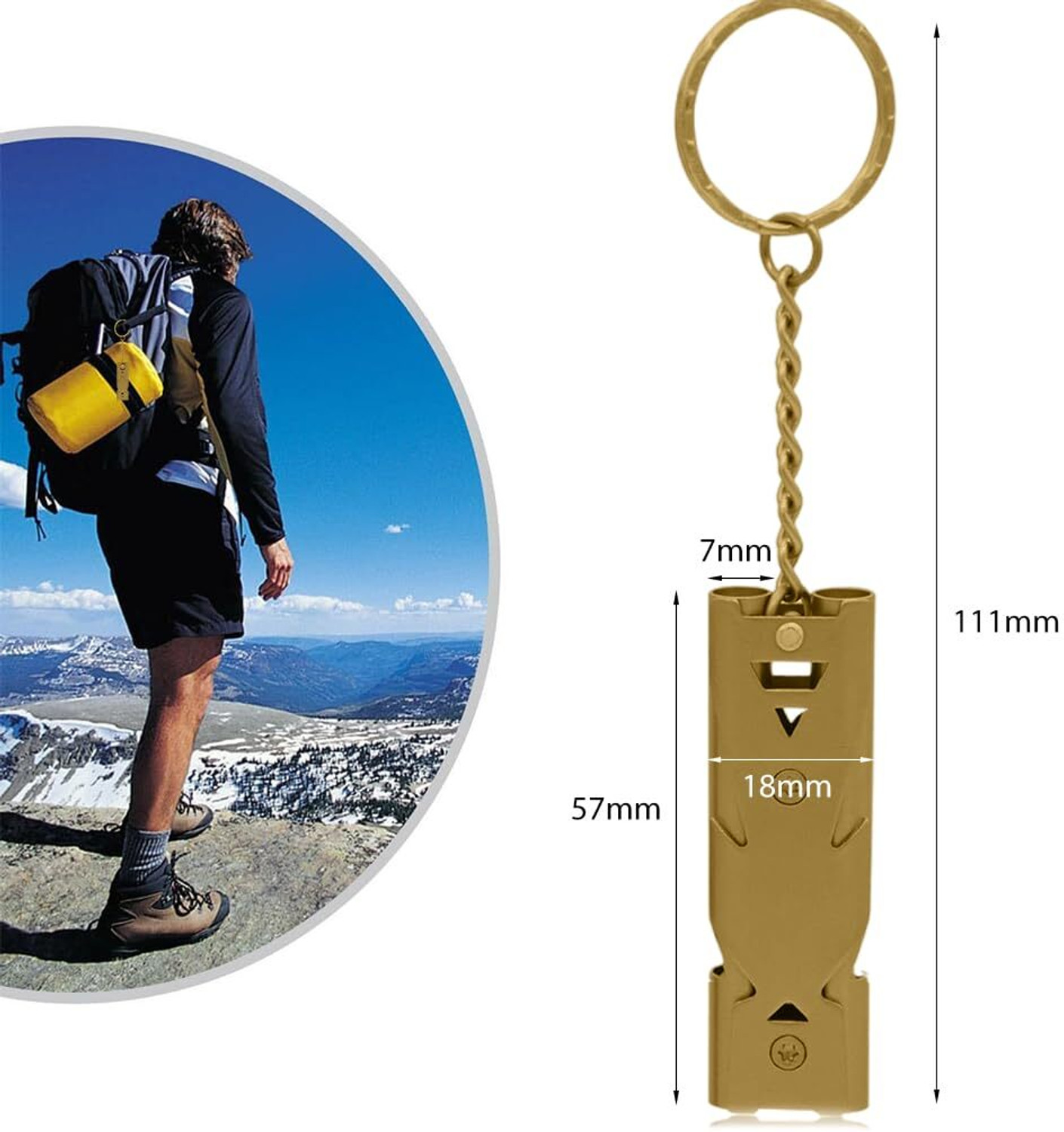 Image of PLAY HARD Emergency Whistles Lifeguard Safety Whistle with Keychain for Kids Outdoor Pealess Whistle