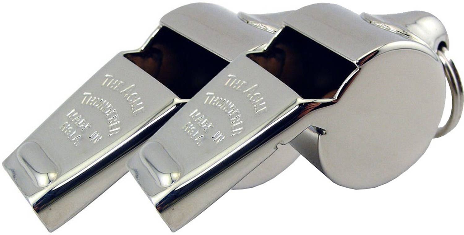 Add Gear Joseph Hudson's ACME THUNDERER Nickel Plated Brass Refree / Army Pea Whistle