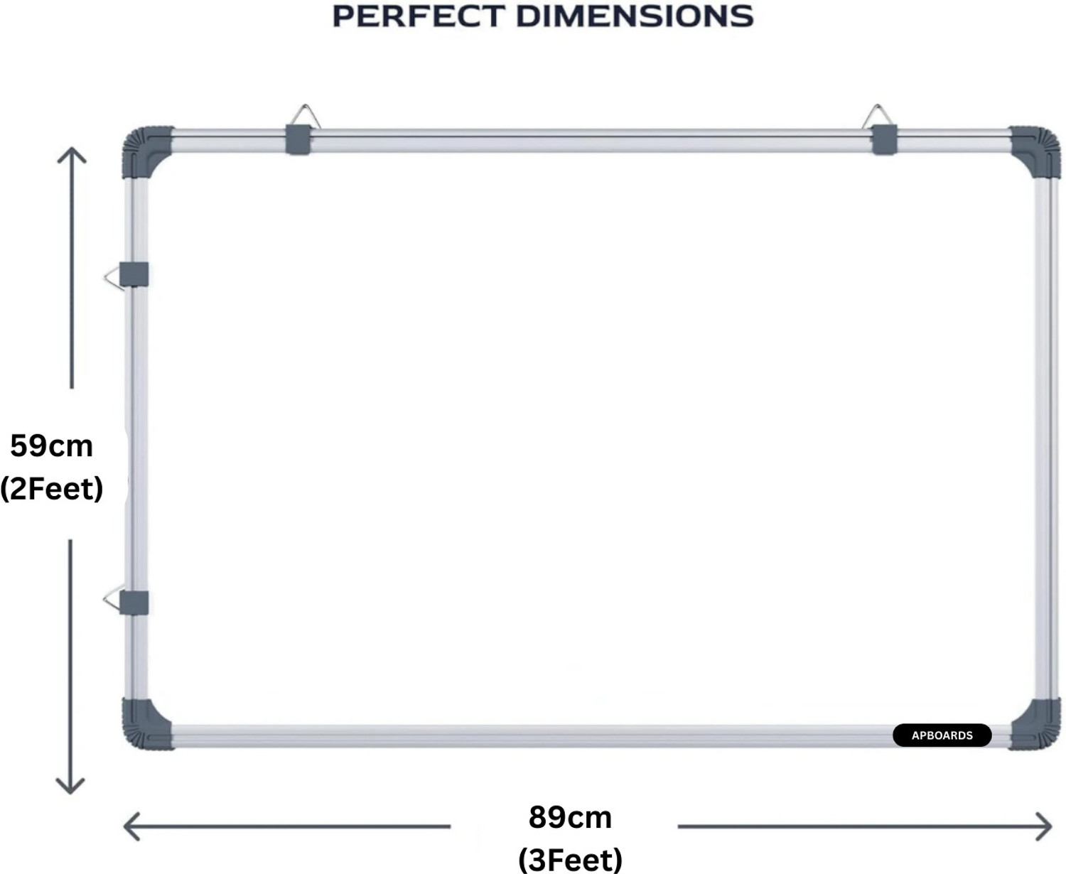 Image of APBOARDS Non Magnetic Melamine 2x3 feet Whiteboard & Chalkboard | Dual-Sided Writing Board| CHALK 2MARKER DUSTER Whiteboards