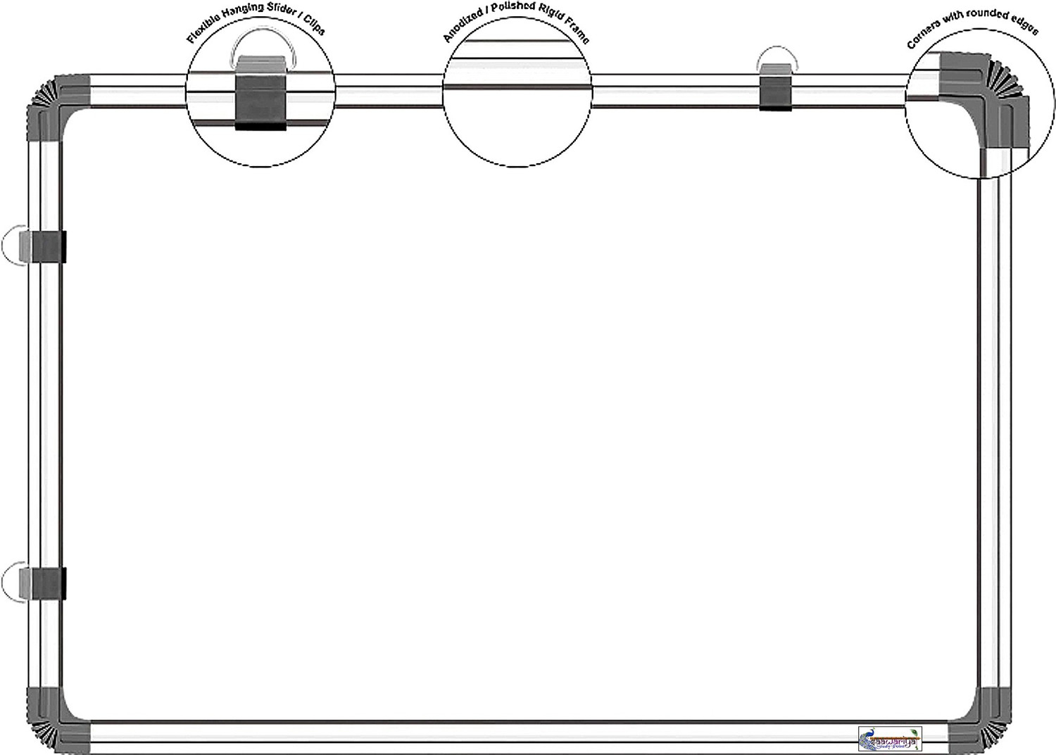 Image of Viprax 2X3 Feet Non-Magnetic White Board One Sided Marker and Revers Sided Chalk Board White board