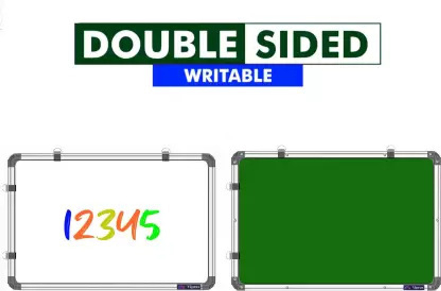 Image of Smartix Non Magnetic Wooden Melamine 1 X 2 Ft, Double-Sided Writing Chalkboard & Whiteboard, Combo of 3 Items Whiteboards and Duster Combos