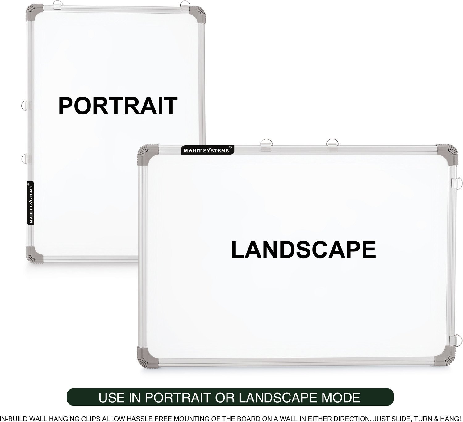 Image of Mahit Systems (Non-Magnetic)(2x3)FT Chalkboard for Kids, Home and School, Lightweight Aluminium Frame Green, White board