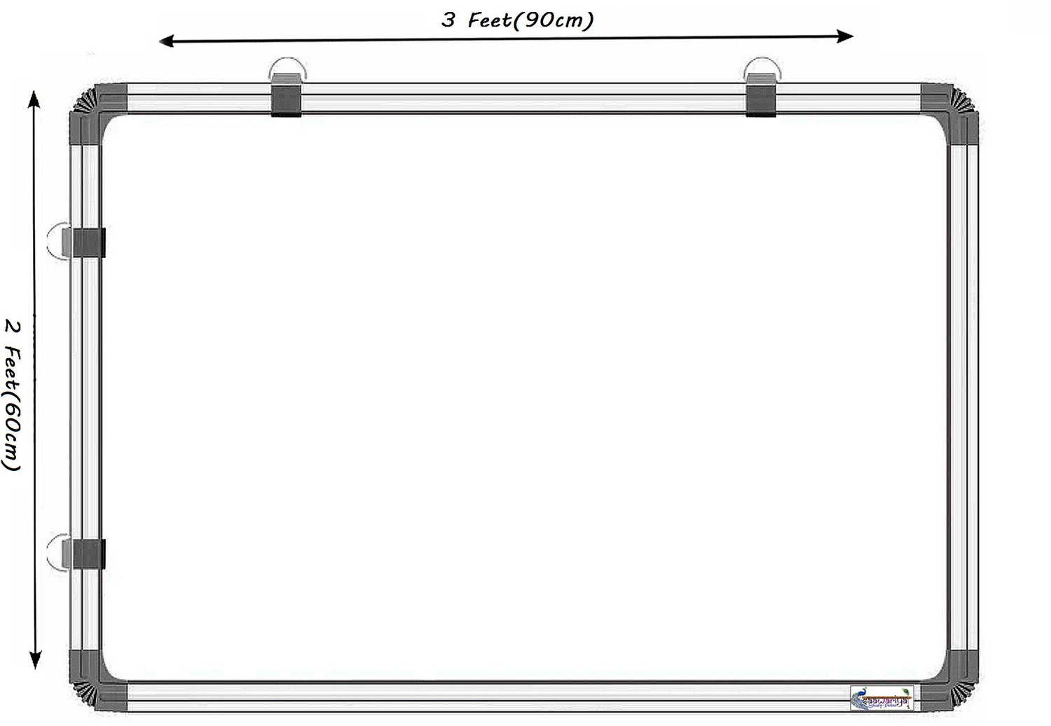 Image of Viprax 2X3 Feet Non-Magnetic White Board One Sided Marker and Revers Sided Chalk Board White board