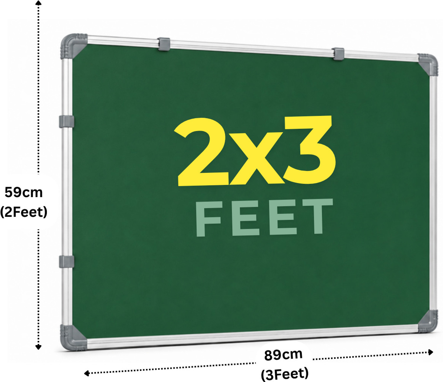 Image of APBOARDS Premium 2x3 ft Non-Magnetic Whiteboard With Chalk,2Markers & Duster White board (90 cm x 60 cm)