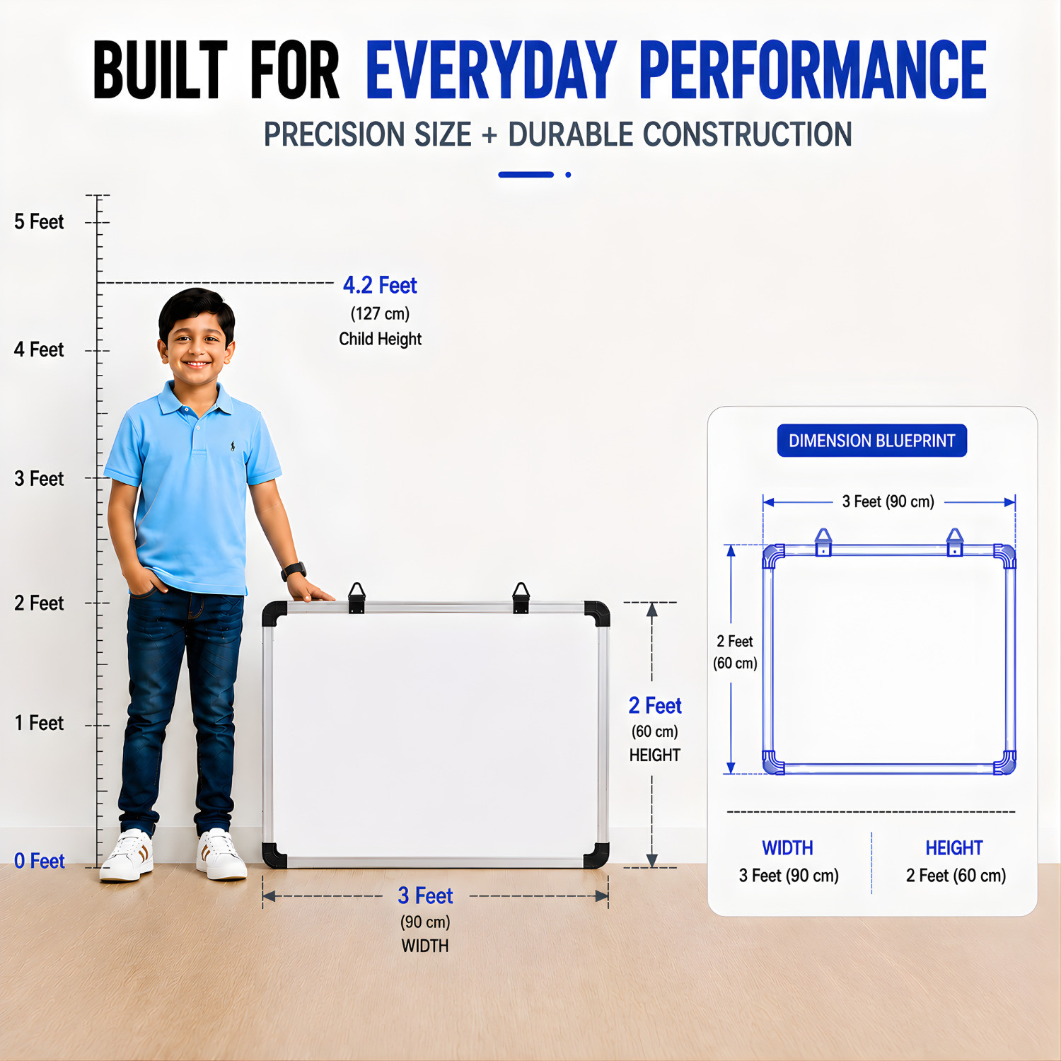 Image of malik brothers Non Magnetic Melamine Dual-Sided Writing Whiteboard(2x3 Feet) Whiteboards