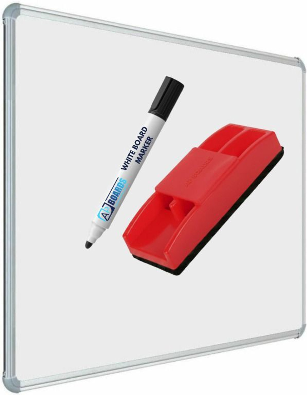 Image of APBOARDS Non Magnetic Melamine 3x2 feet white board & Chalk board with 2 hanger|With Marker & Duster Whiteboards