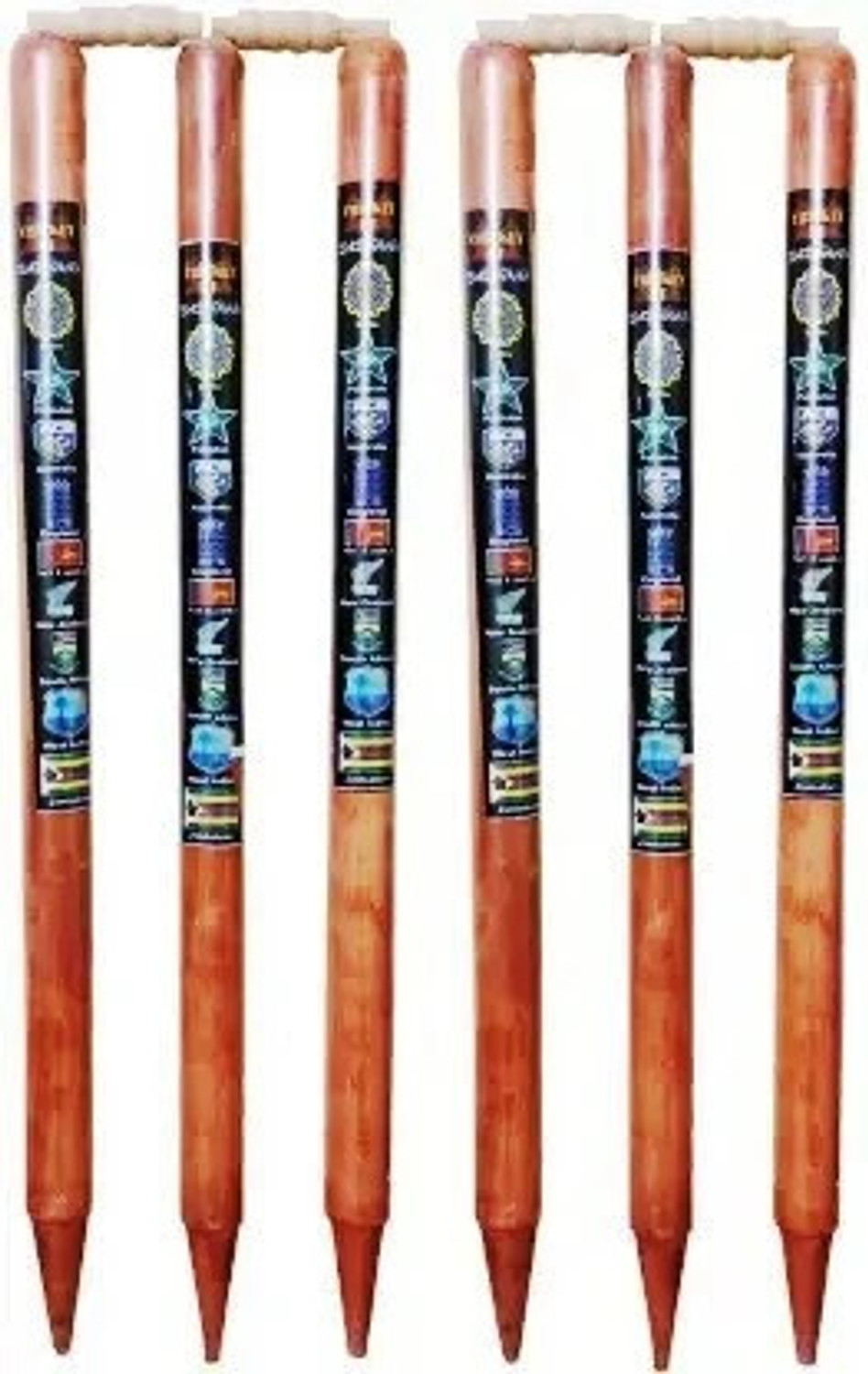 Image of DABODIA SPORTS 6 Wooden Stumps & 4 Bails (2 Wicket Set)